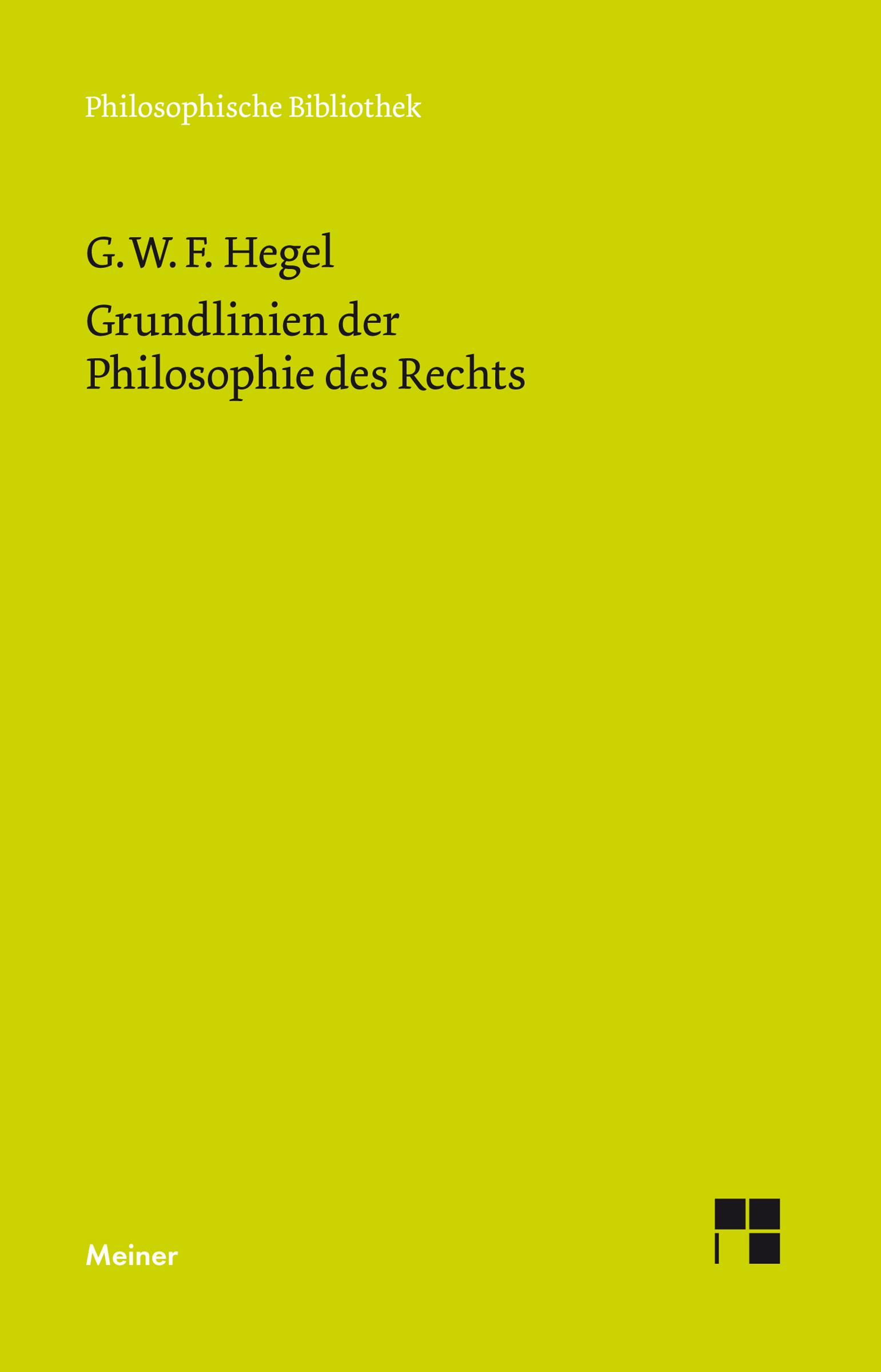 Vorderes Coverbild Grundlinien der Philosophie des Rechts