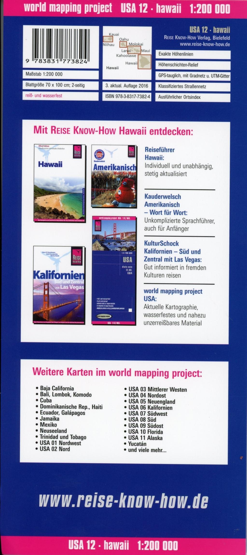 Beispielinhalt (Bild) Reise Know-How Landkarte USA 12, Hawaii  1 : 200 000