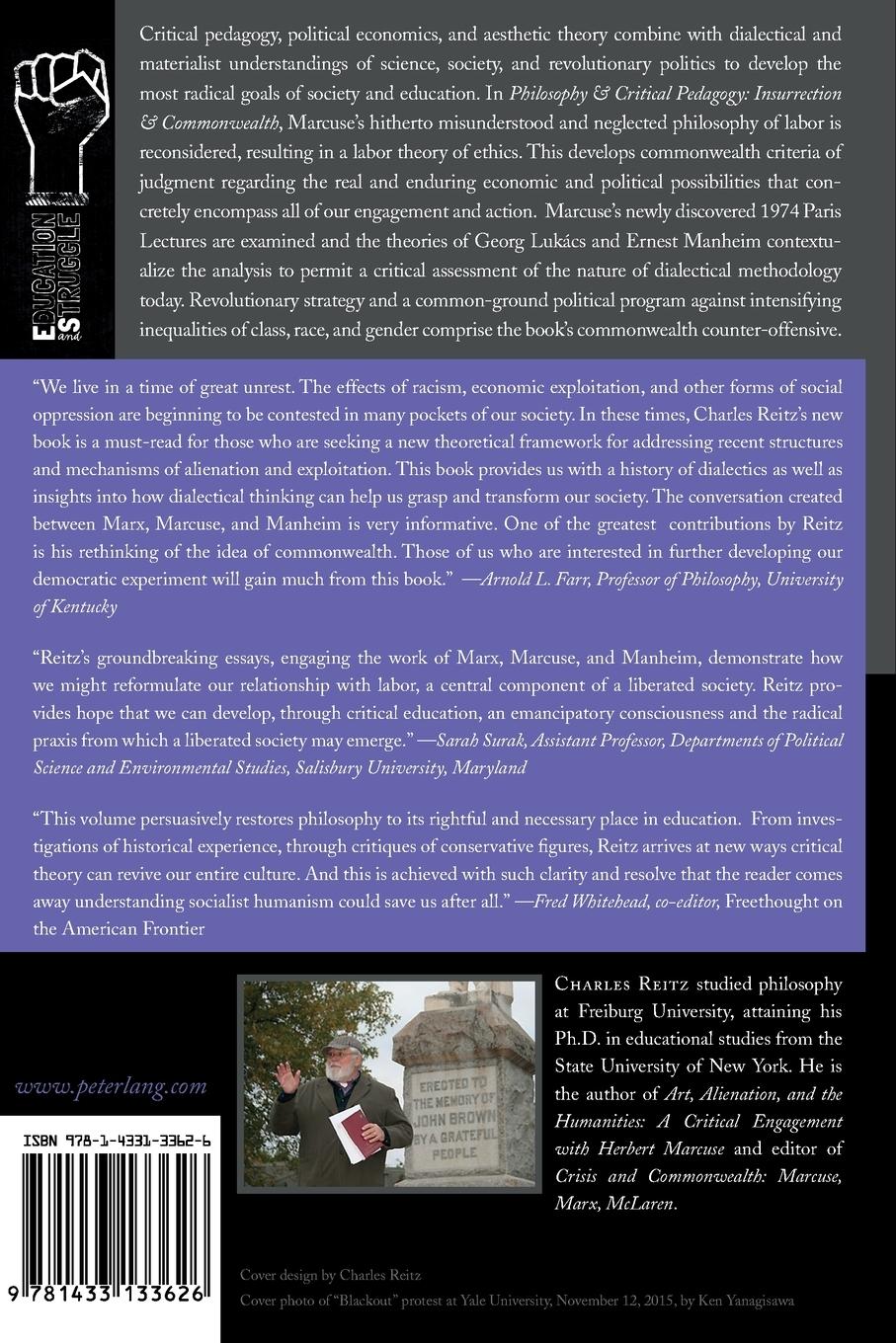 Rückseitencover Philosophy and Critical Pedagogy