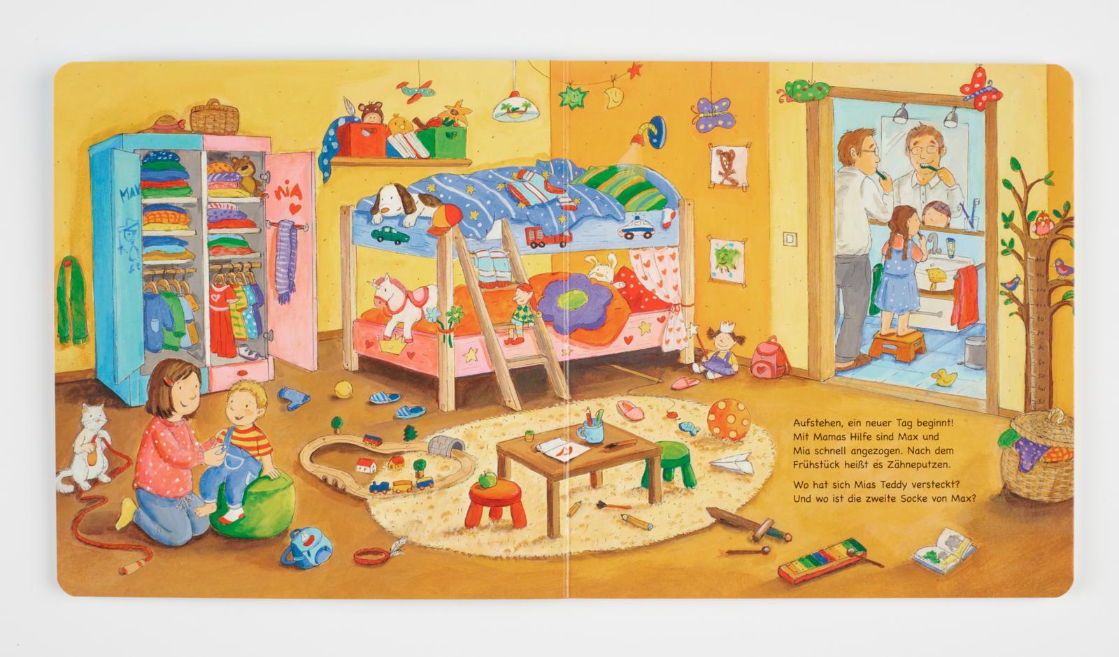 Beispielinhalt (Bild) Mein allererstes Wimmelbuch: Durch den Tag