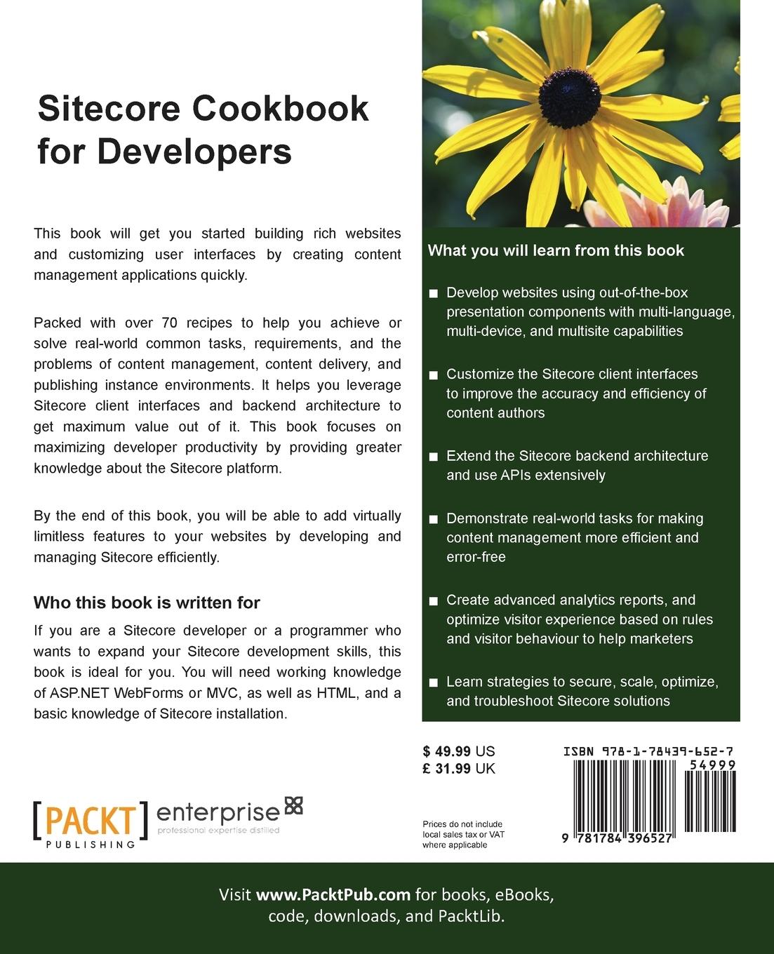 Rückseitencover Sitecore Cookbook for Developers