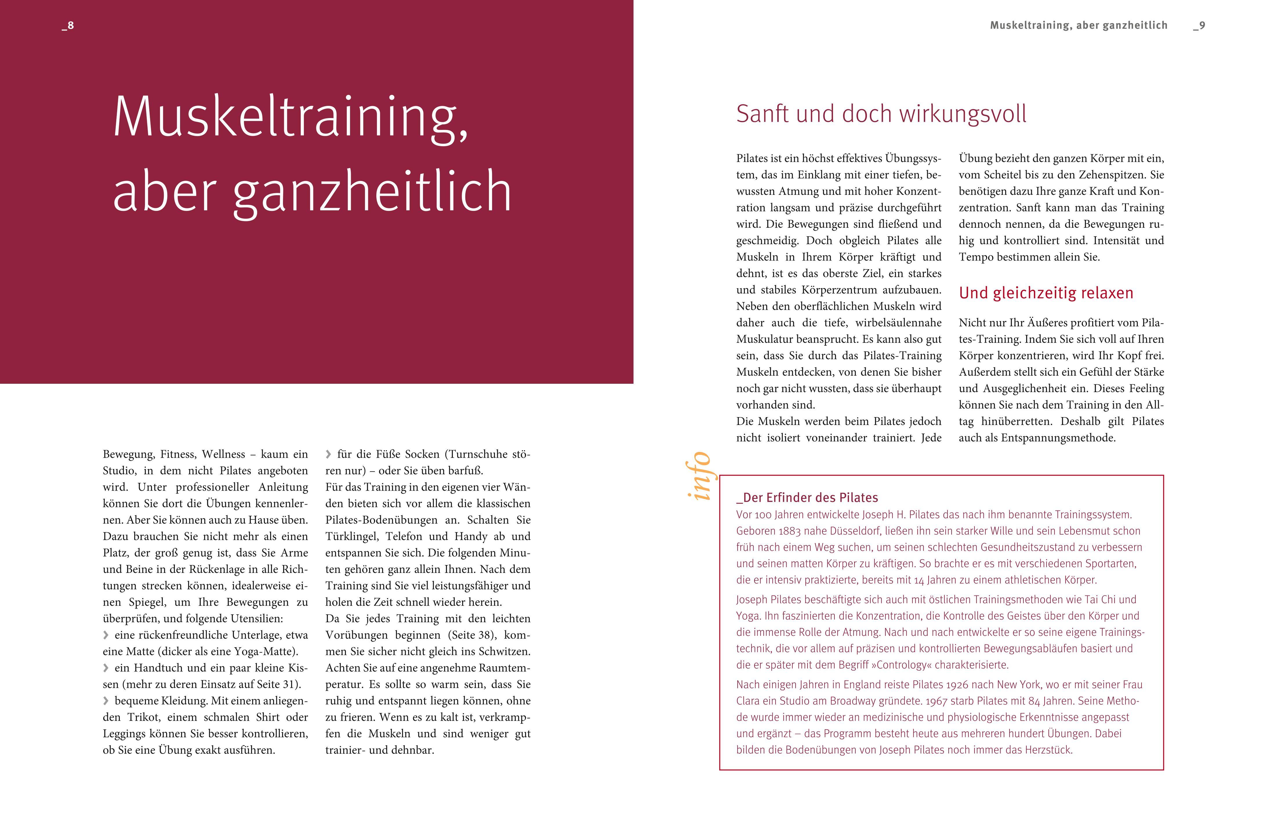 Beispielinhalt (Bild) Das große Pilates-Buch