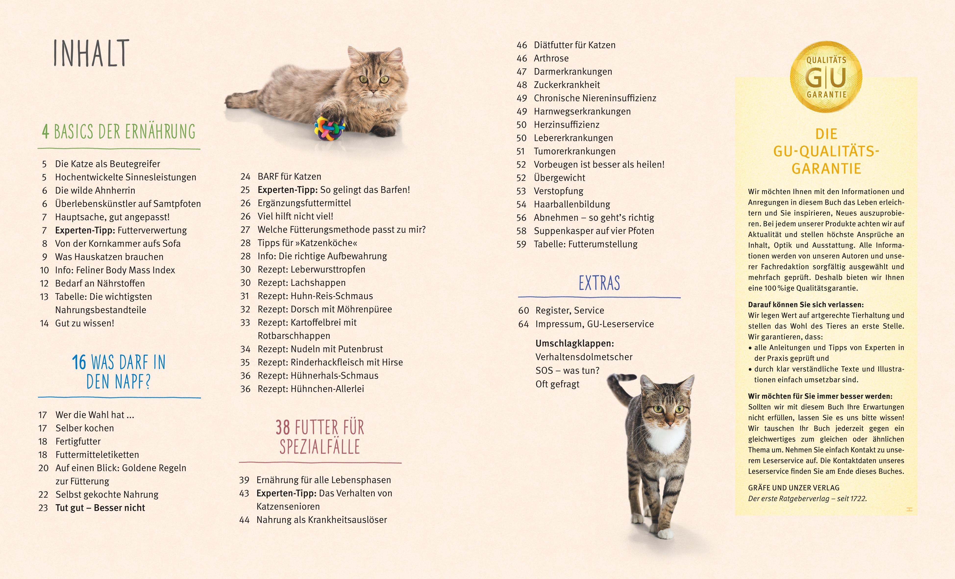 Beispielinhalt (Bild) Katzen gesund ernähren