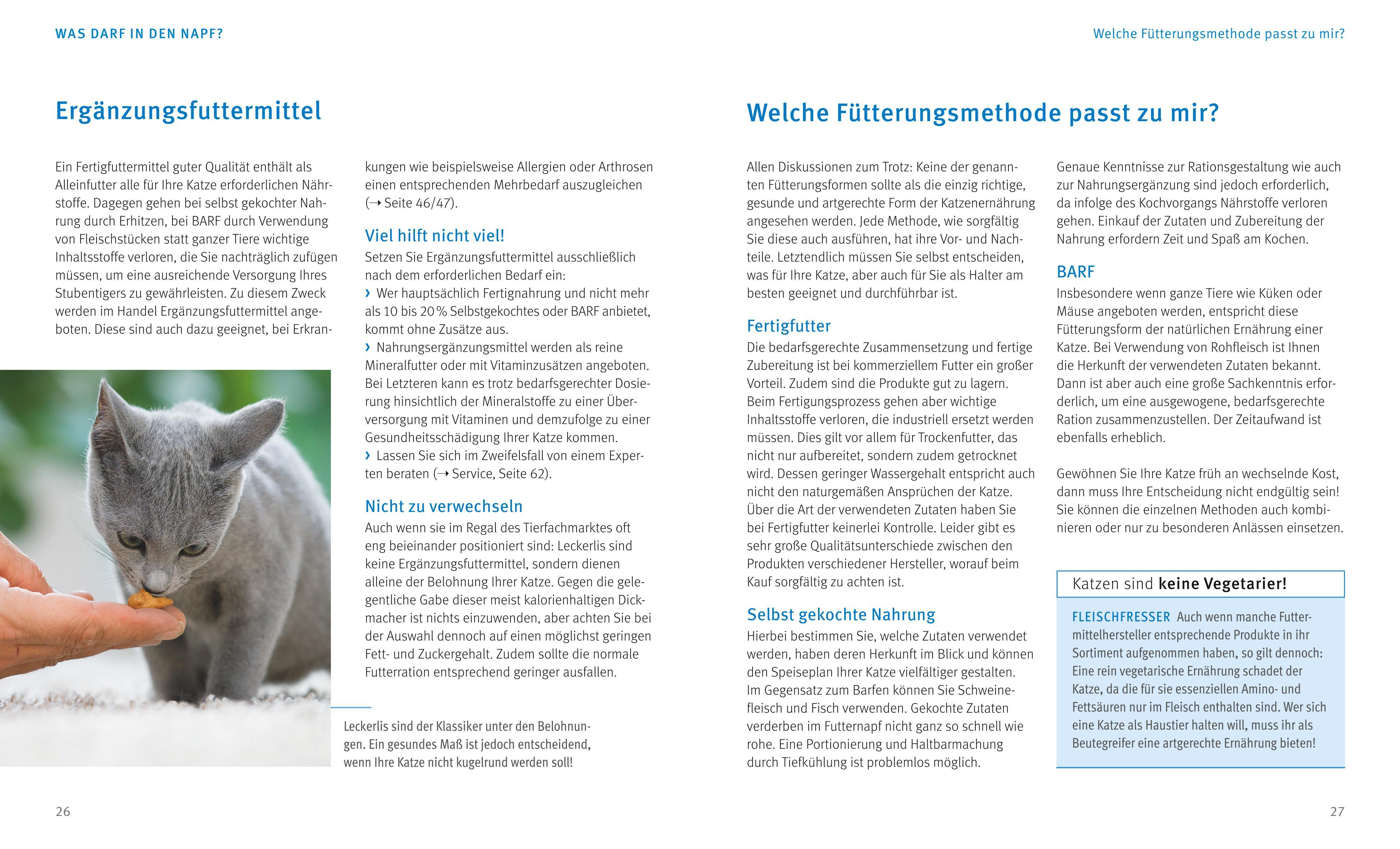 Beispielinhalt (Bild) Katzen gesund ernähren