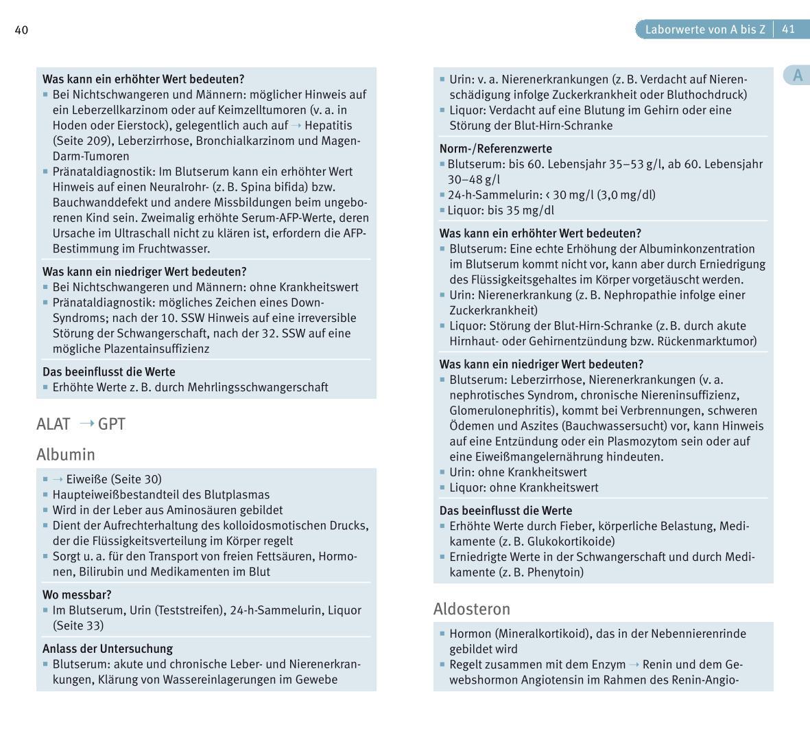 Beispielinhalt (Bild) Laborwerte