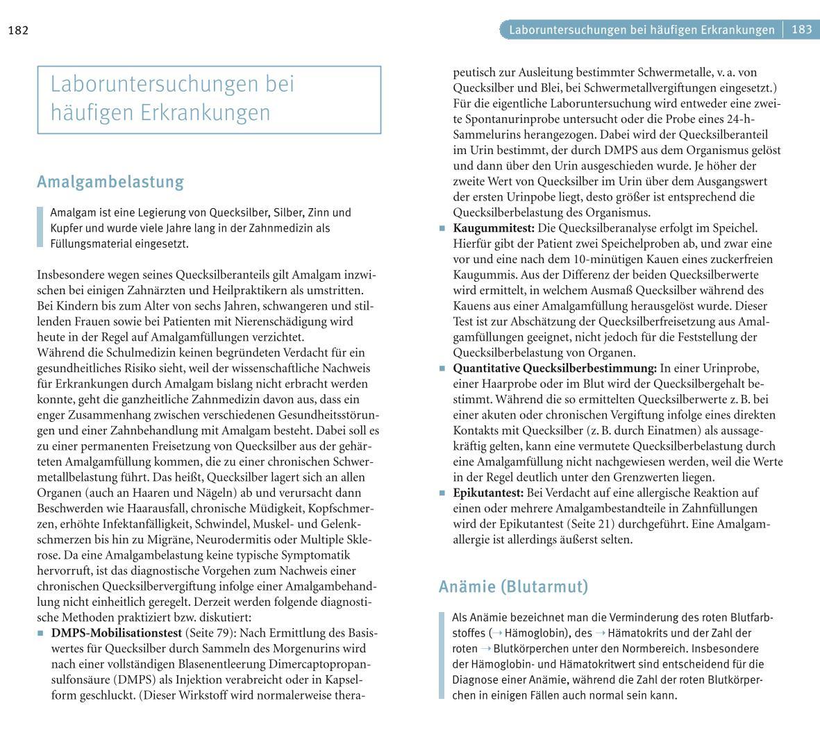 Beispielinhalt (Bild) Laborwerte