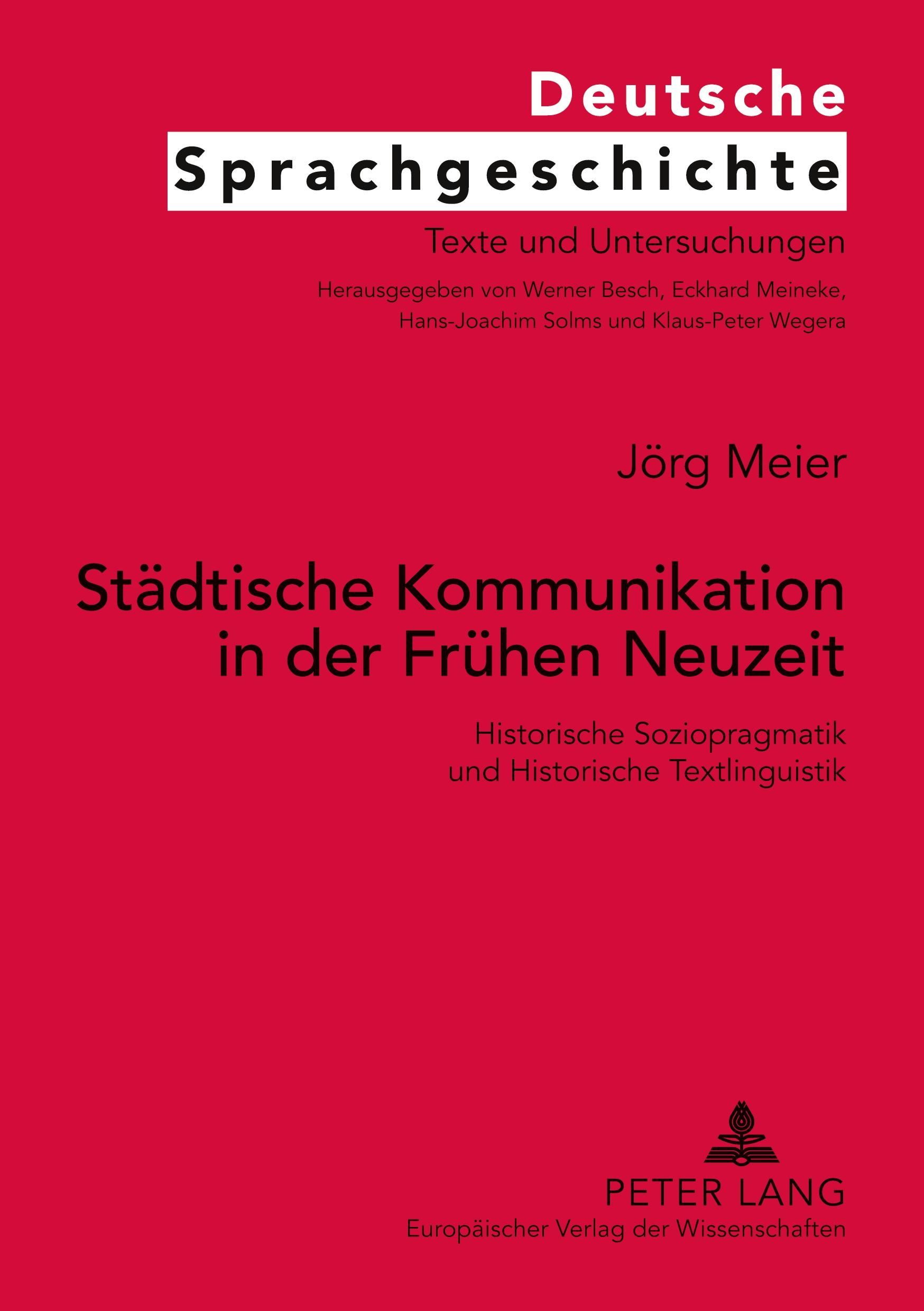 Vorderes Coverbild Städtische Kommunikation in der Frühen Neuzeit