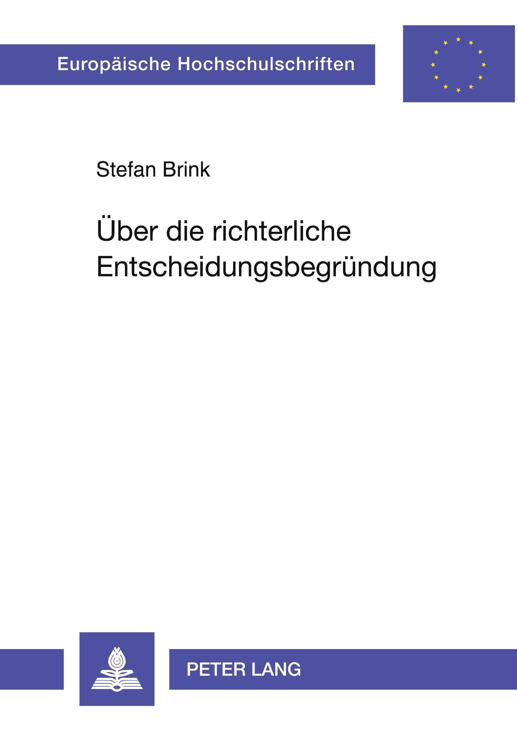 Vorderes Coverbild Über die richterliche Entscheidungsbegründung