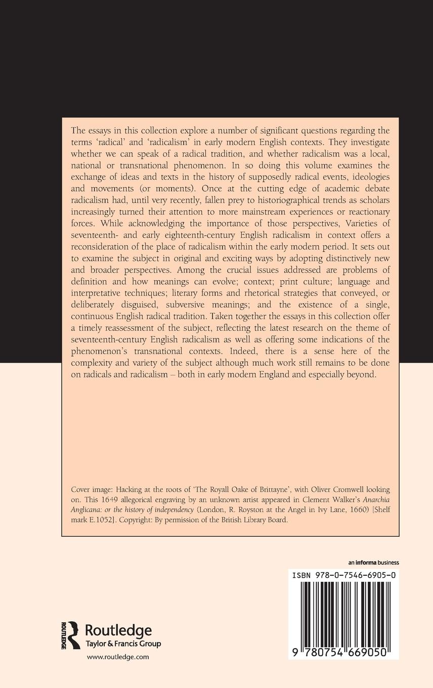 Rückseitencover Varieties of Seventeenth- and Early Eighteenth-Century English Radicalism in Context