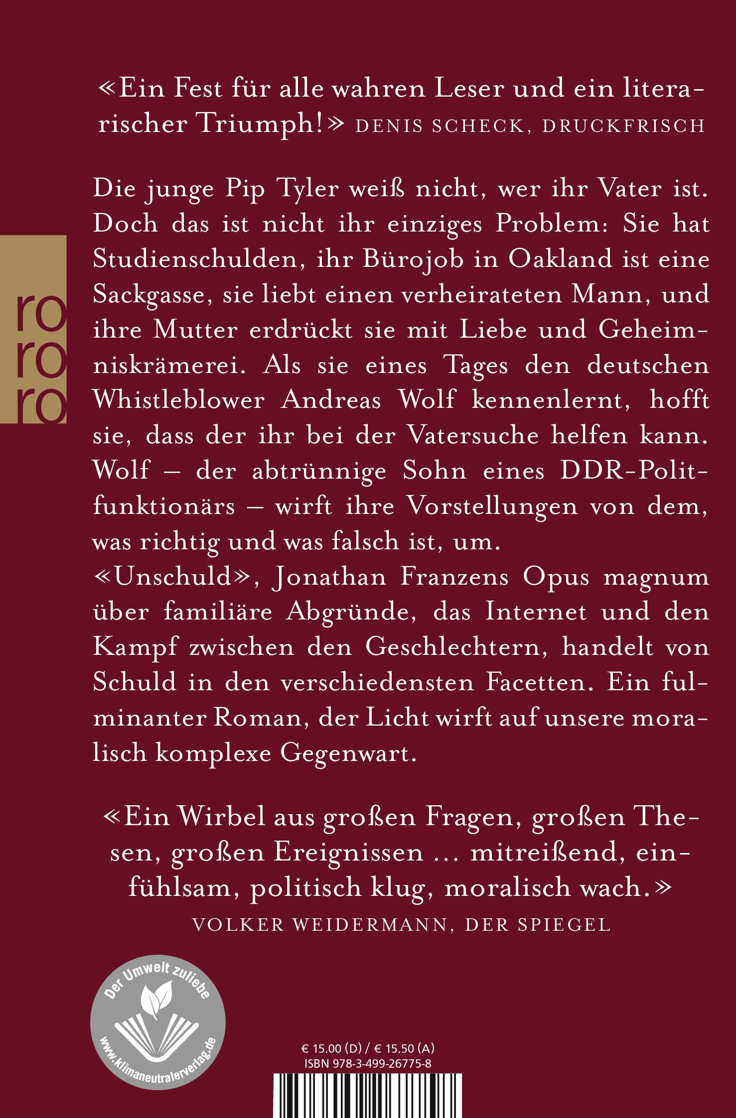 Rückseitencover Unschuld