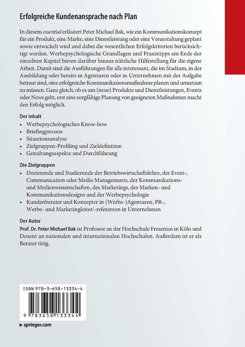 Rückseitencover Erfolgreiche Kundenansprache nach Plan