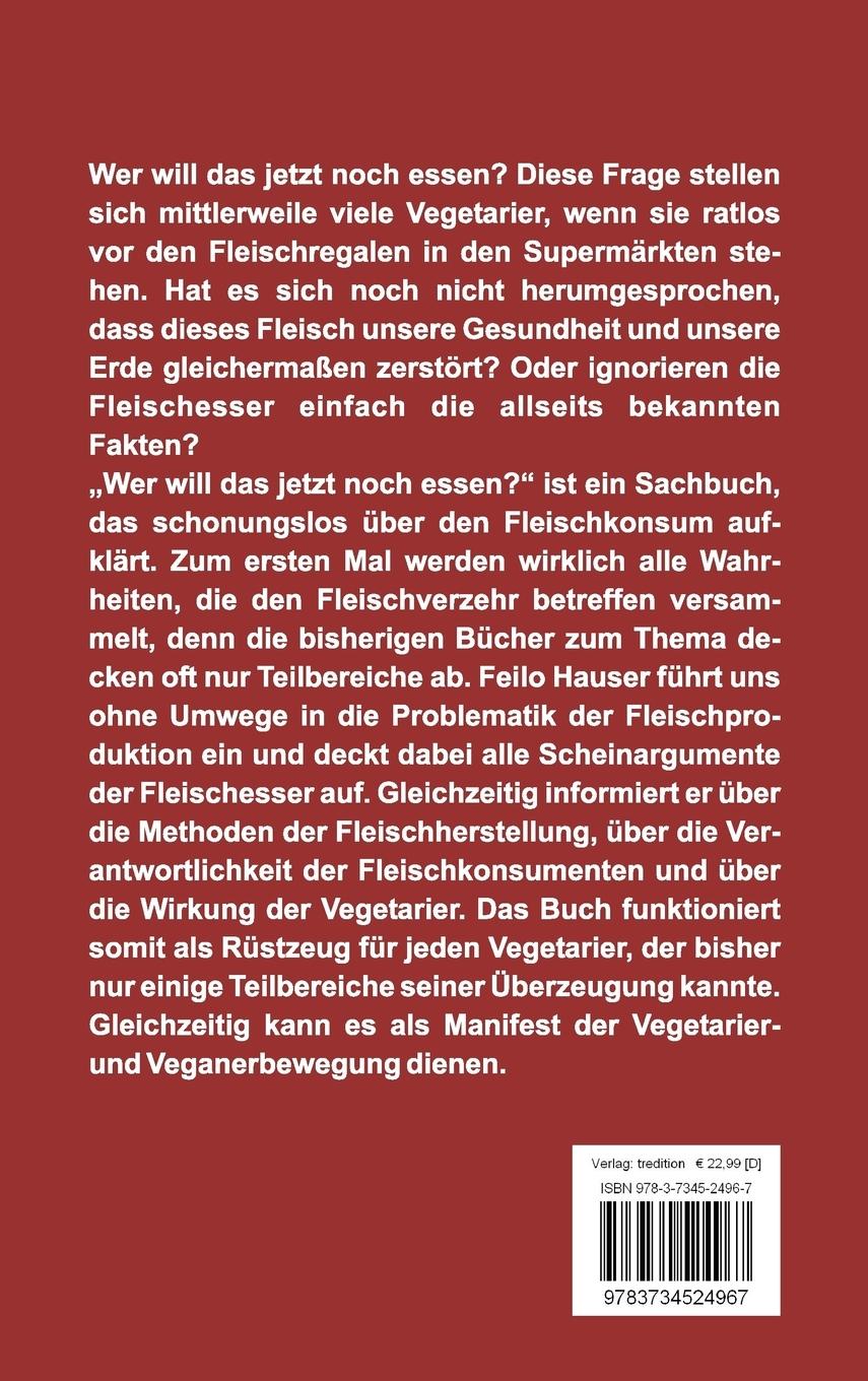 Rückseitencover Wer will das jetzt noch essen?