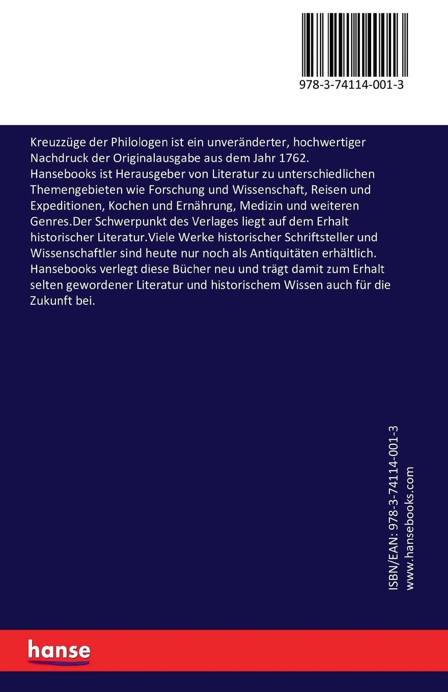Rückseitencover Kreuzzüge der Philologen
