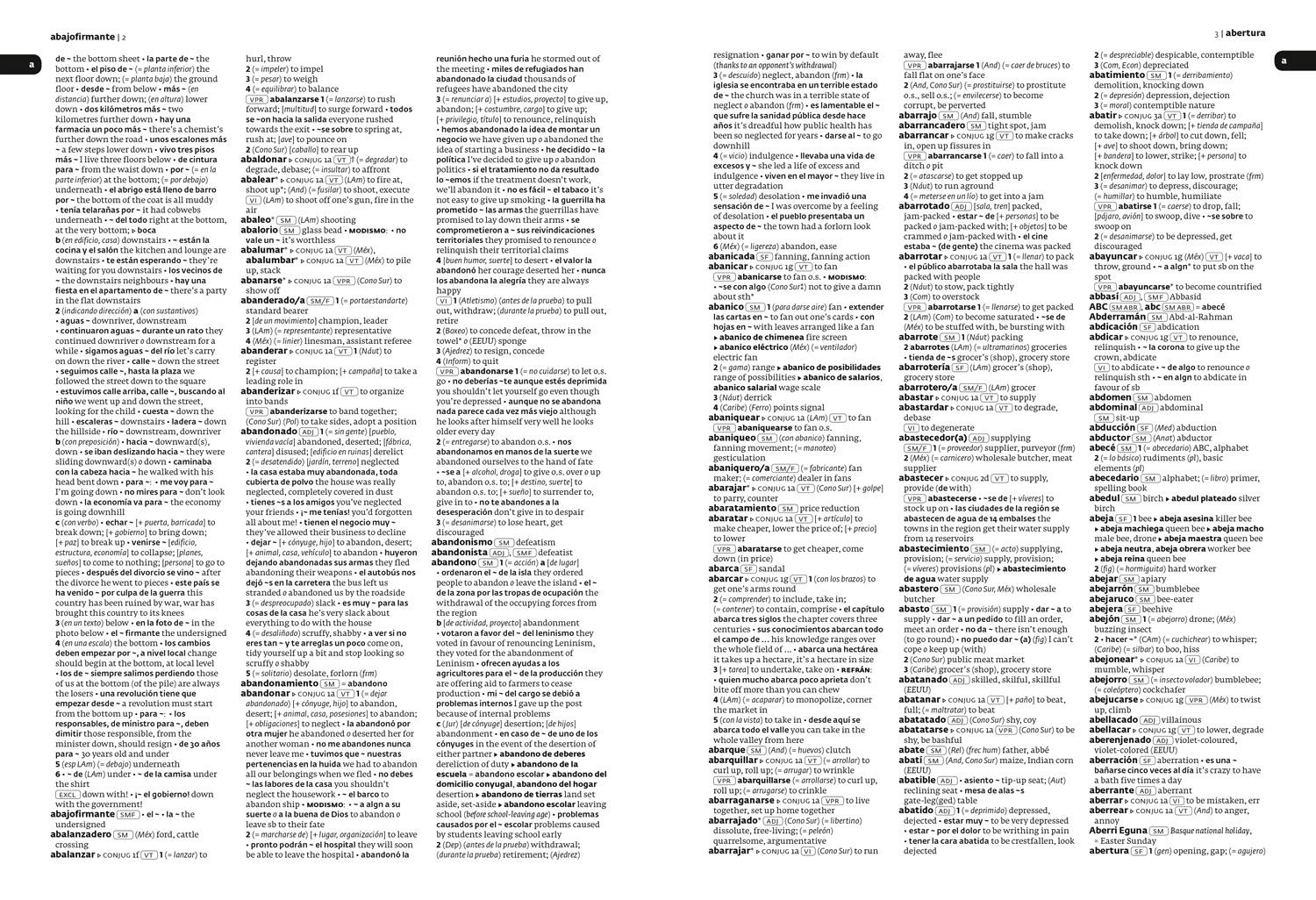 Beispielinhalt (Bild) Spanish Dictionary Complete and Unabridged