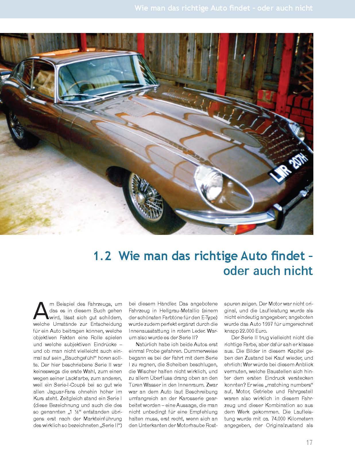 Beispielinhalt (Bild) Das Jaguar E-Type Schraubertagebuch