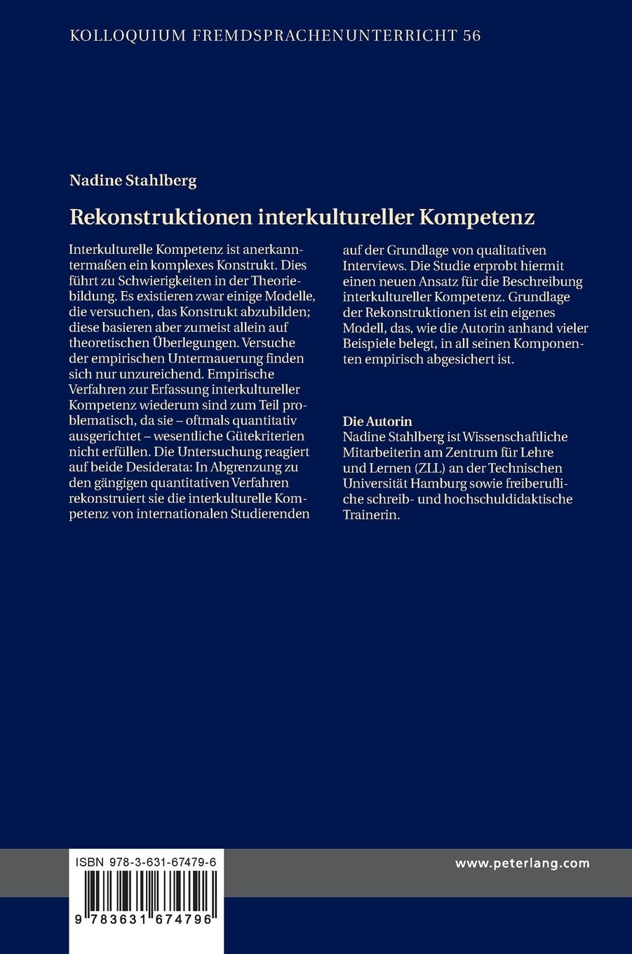 Rückseitencover Rekonstruktionen interkultureller Kompetenz