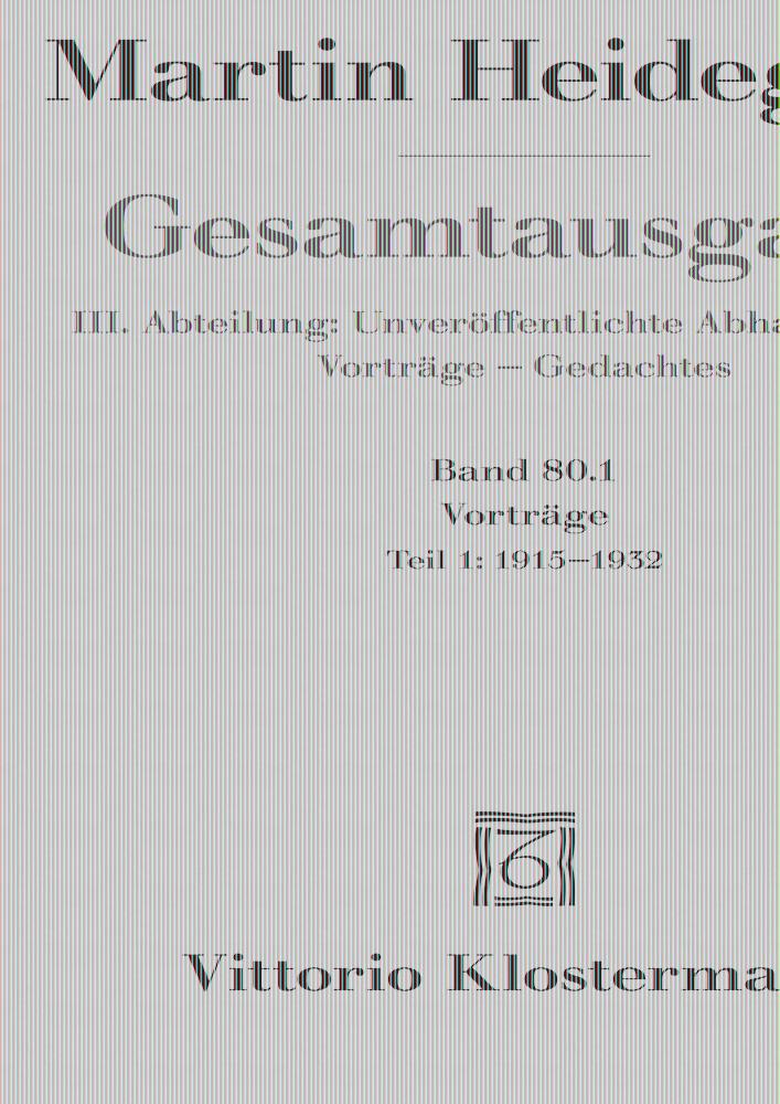 Vorderes Coverbild Gesamtausgabe. 4 Abteilungen / Vorträge 01
