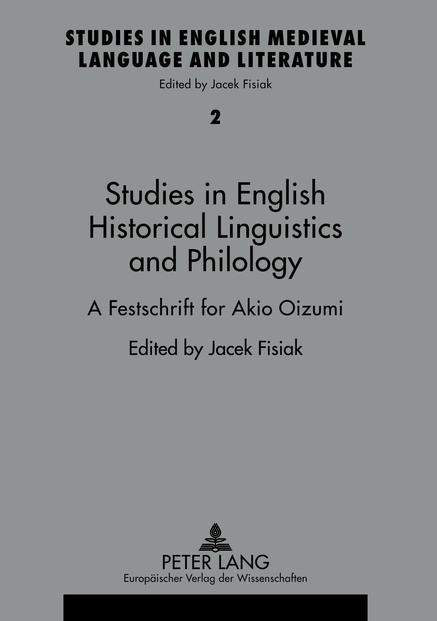 Vorderes Coverbild Studies in English Historical Liguistics and Philology