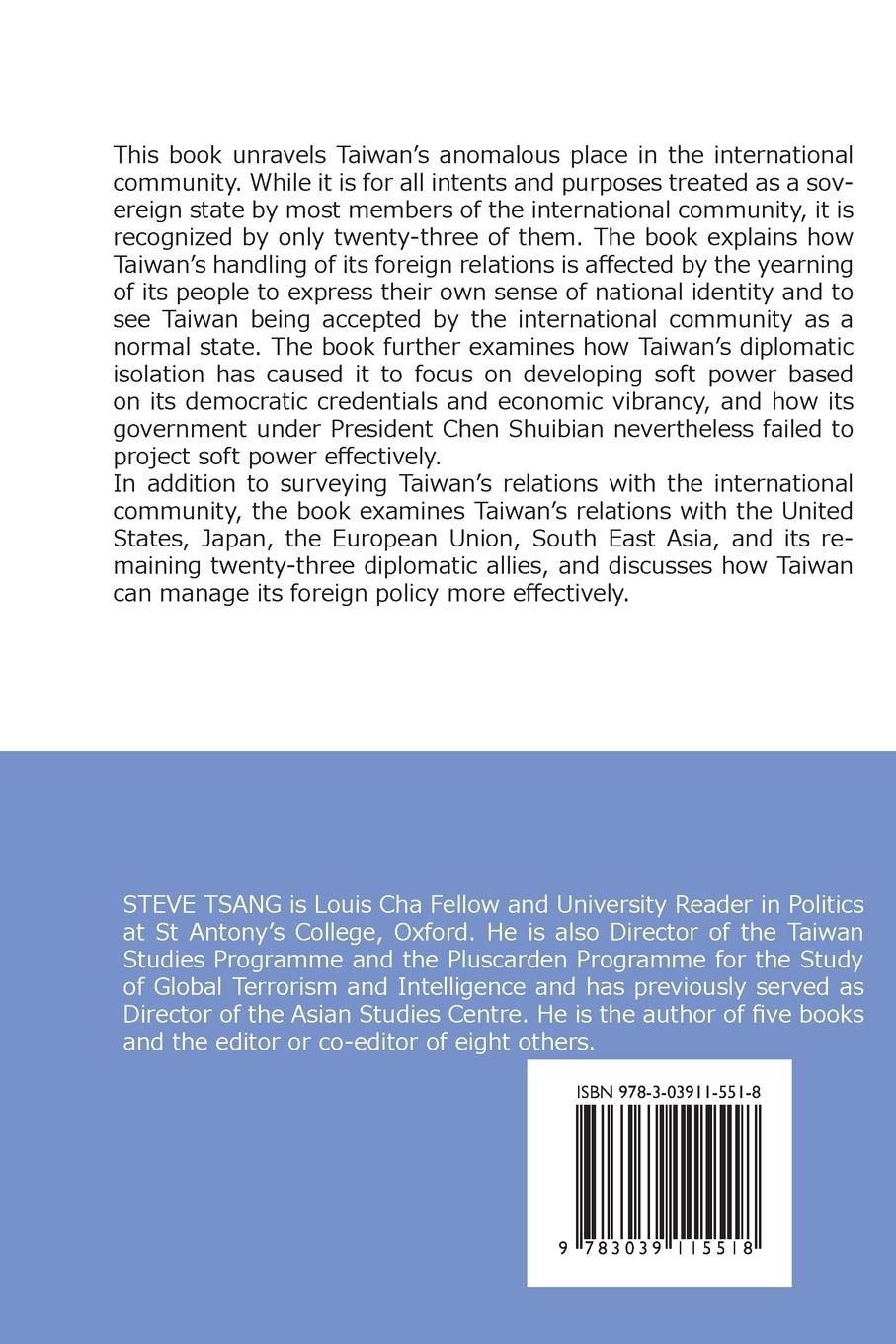 Rückseitencover Taiwan and the International Community