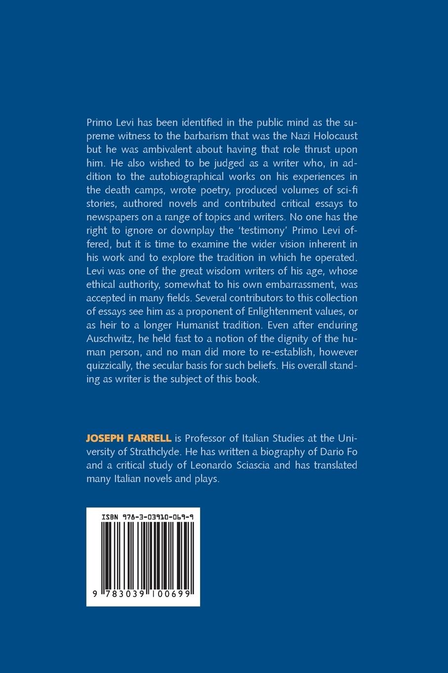 Rückseitencover Primo Levi
