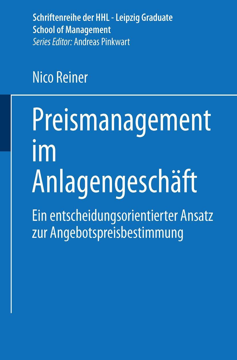Vorderes Coverbild Preismanagement im Anlagengeschäft