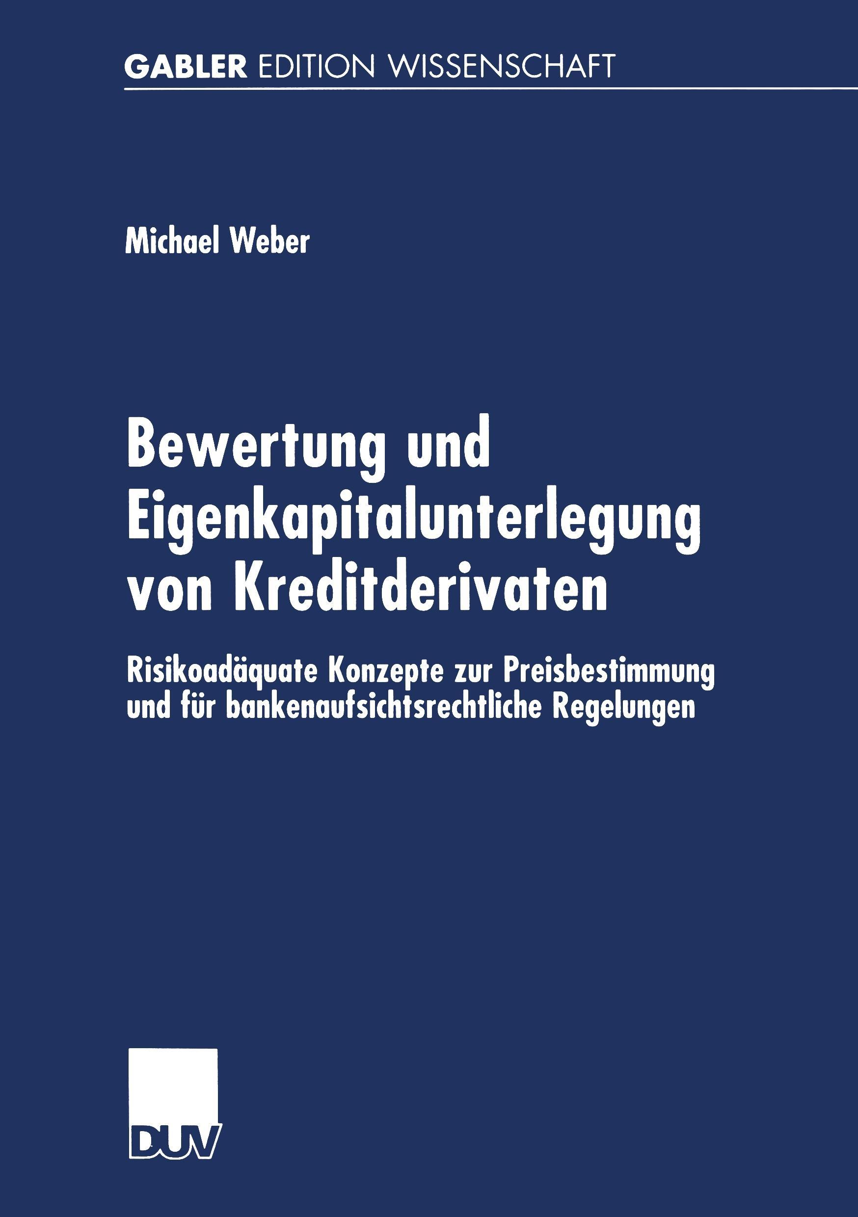 Vorderes Coverbild Bewertung und Eigenkapitalunterlegung von Kreditderivaten