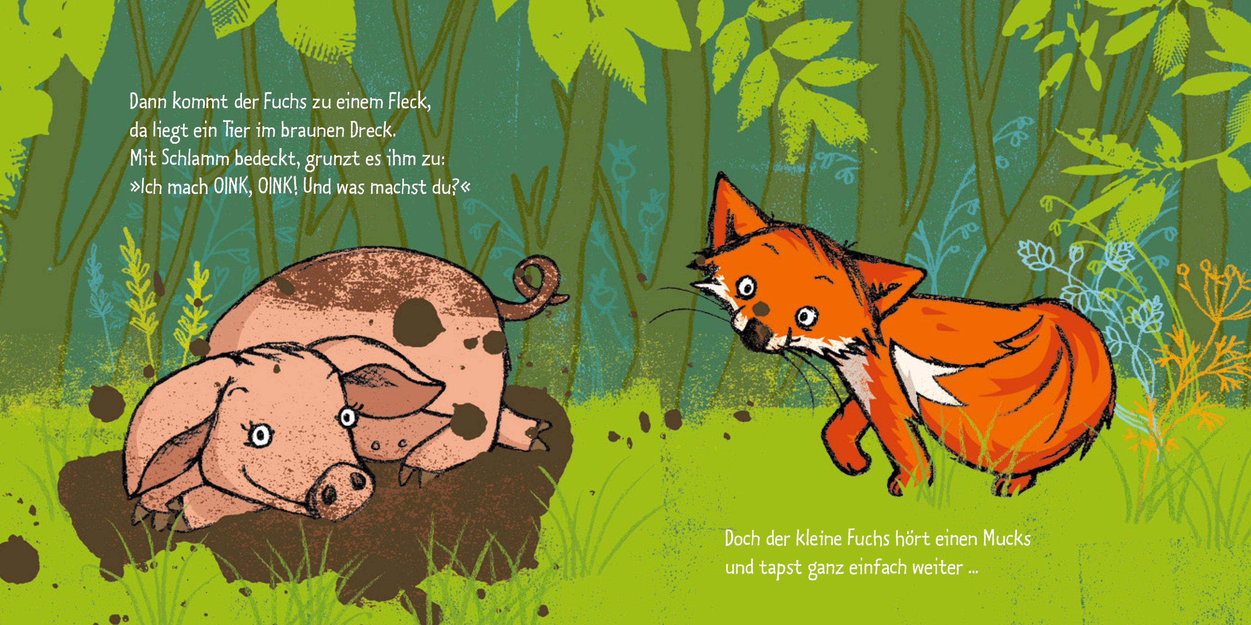 Beispielinhalt (Bild) Der kleine Fuchs hört einen Mucks