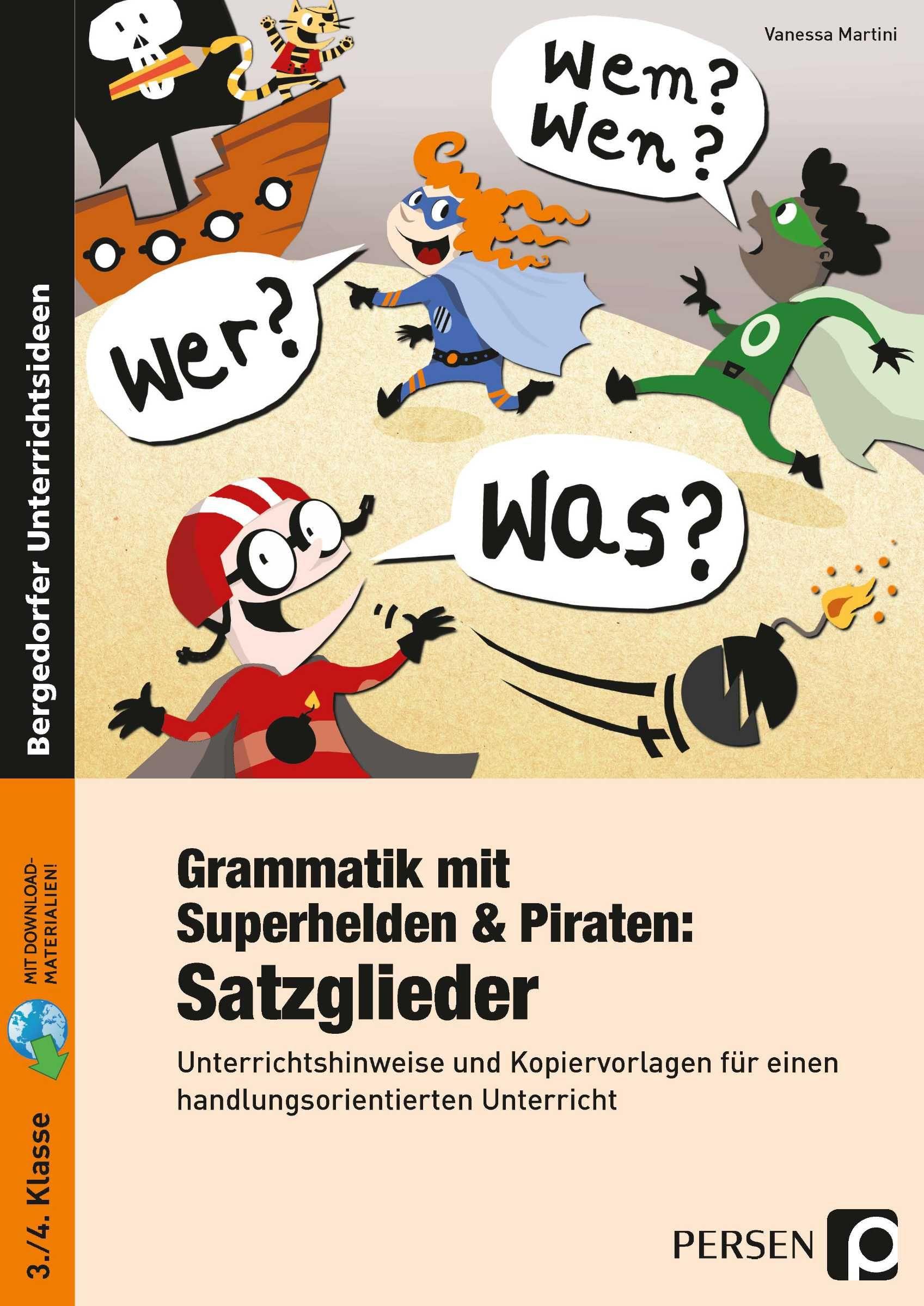 Vorderes Coverbild Grammatik mit Superhelden & Piraten: Satzglieder