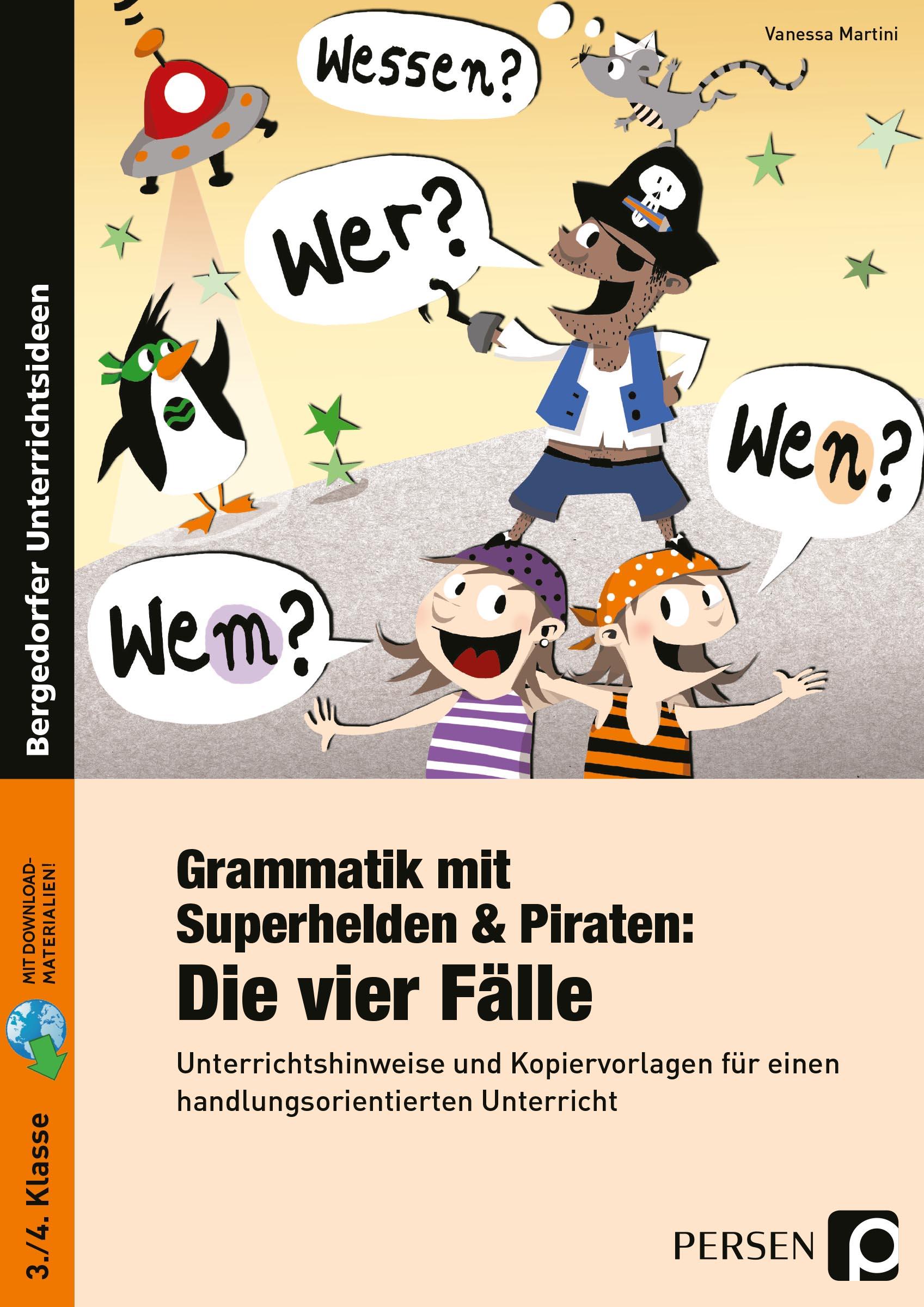 Vorderes Coverbild Grammatik mit Superhelden & Piraten: Die 4 Fälle