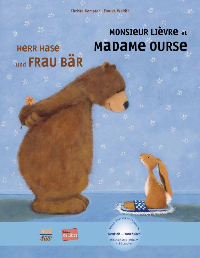 Vorderes Coverbild Herr Hase & Frau Bär. Kinderbuch Deutsch-Französisch