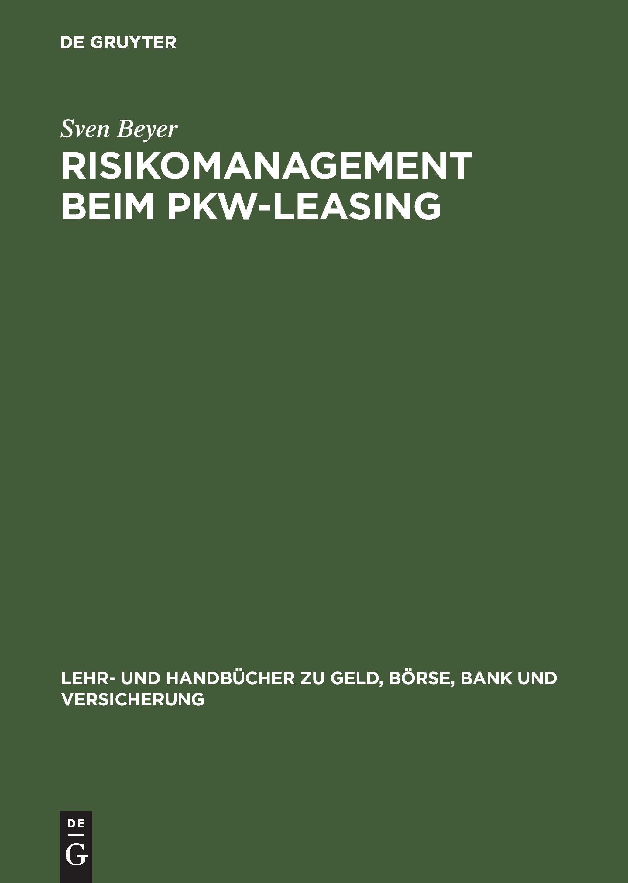 Vorderes Coverbild Risikomanagement beim Pkw-Leasing