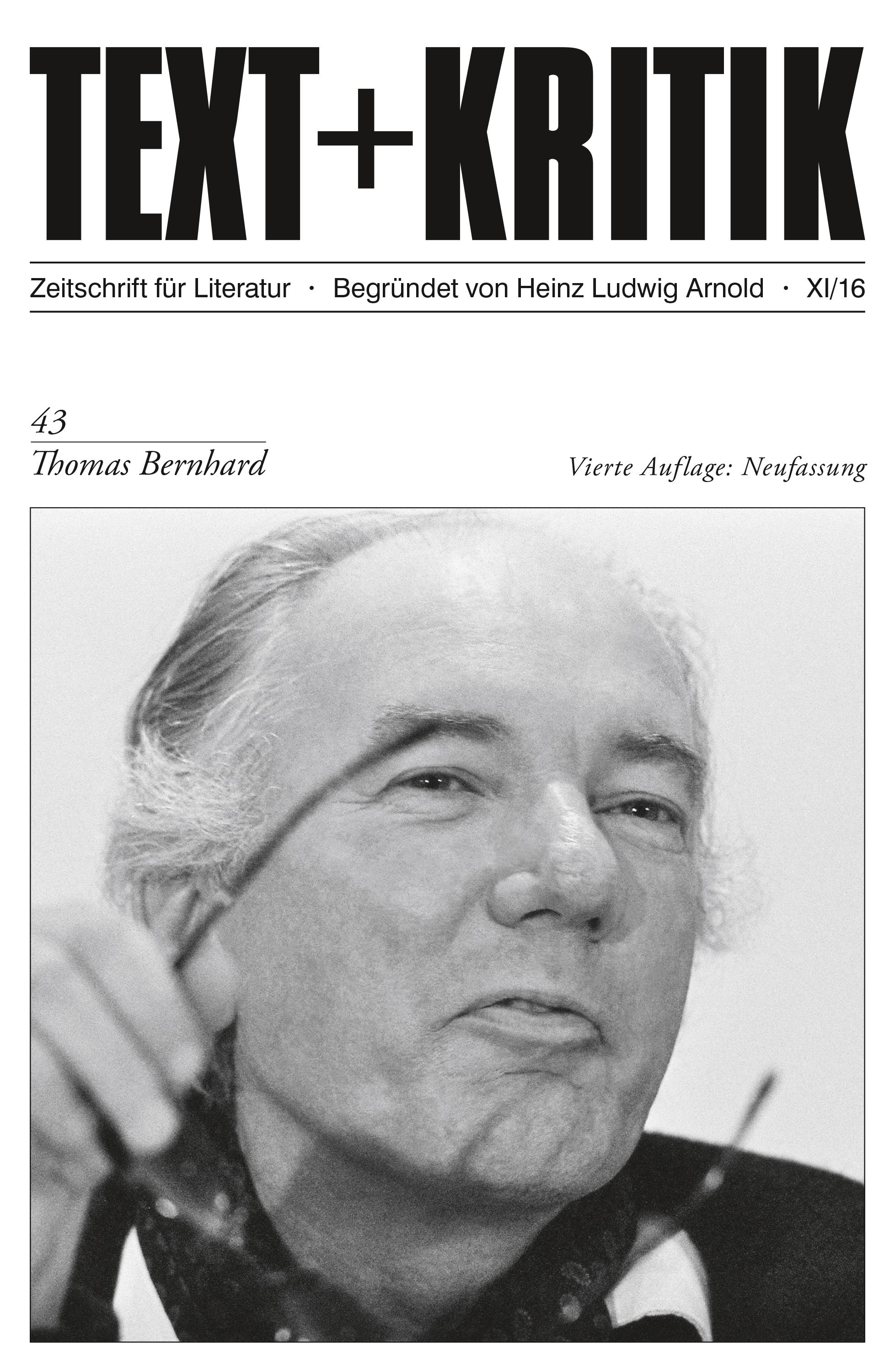 Vorderes Coverbild Thomas Bernhard