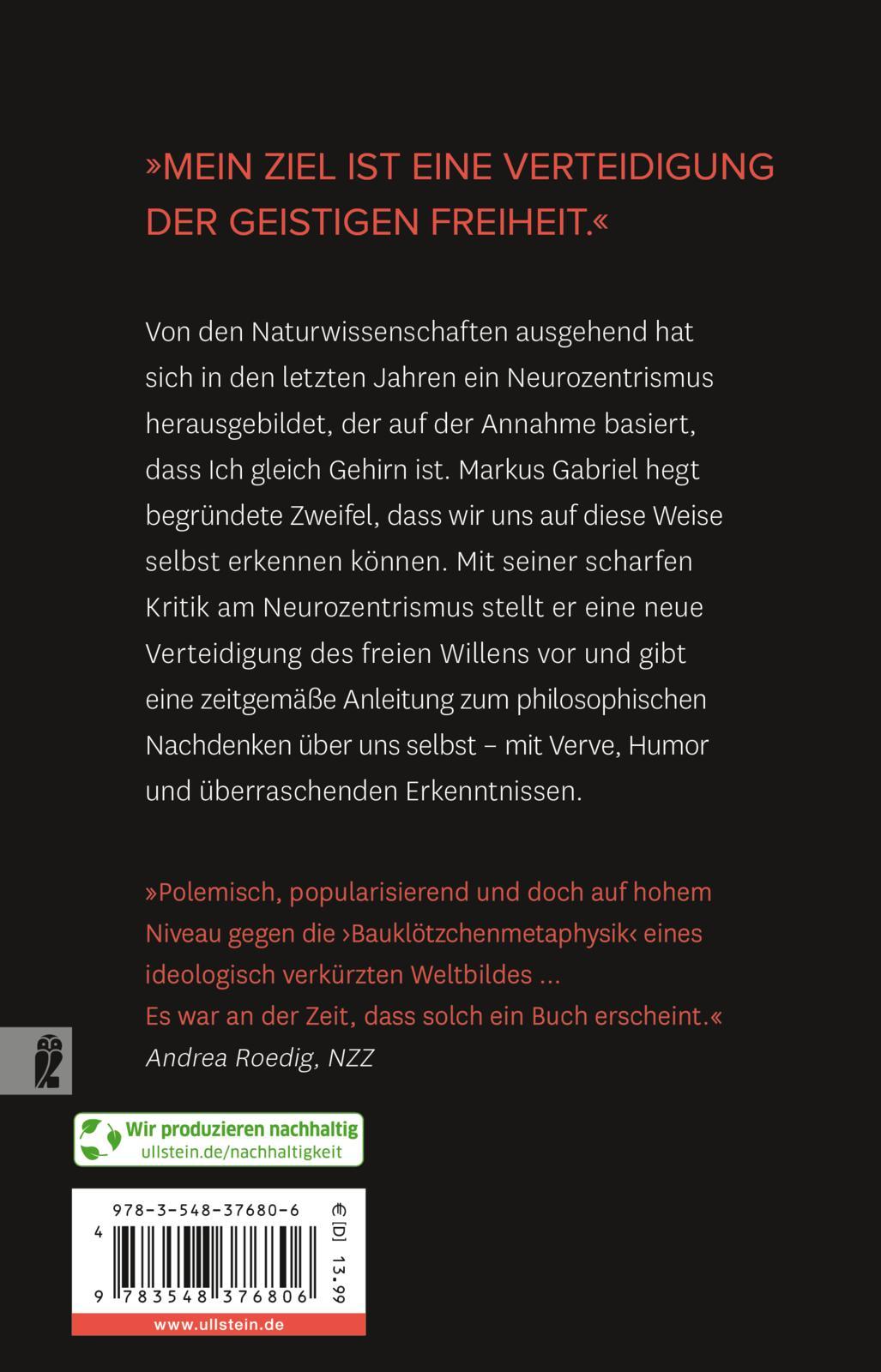 Rückseitencover Ich ist nicht Gehirn