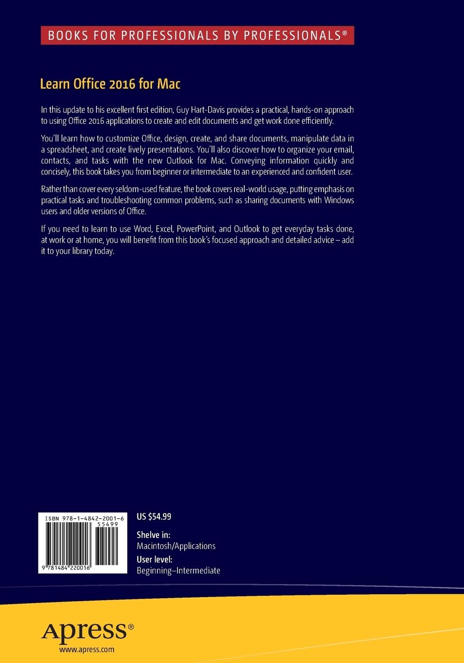Rückseitencover Learn Office 2016 for Mac