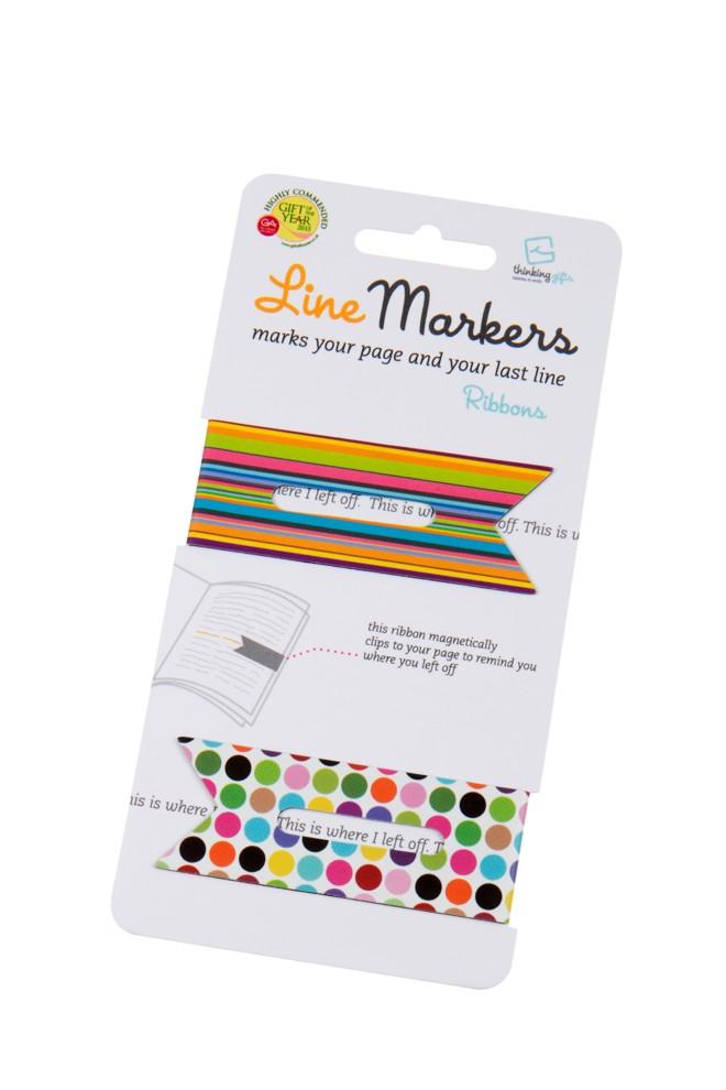 Vorderes Coverbild Line Markers (Ribbons/Geschenkbänder) | Magnetische Lesezeichen | 2er Set