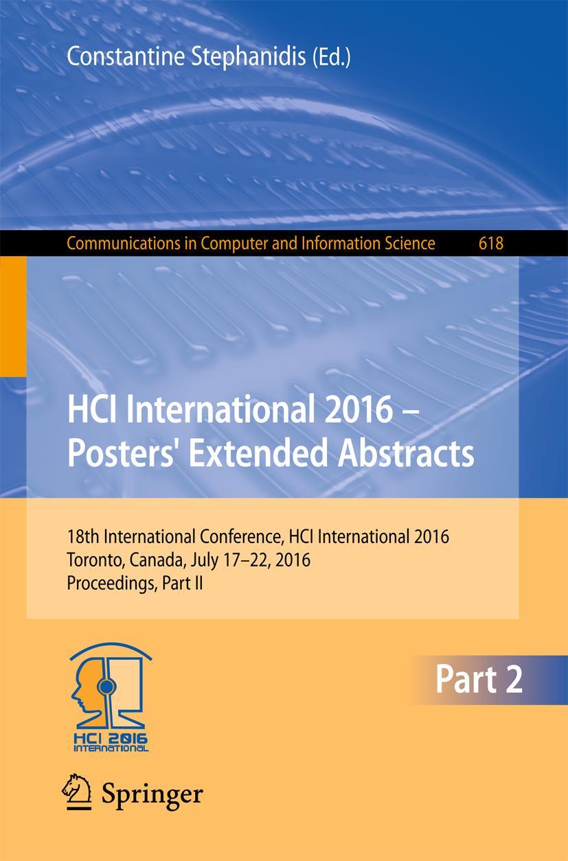 Vorderes Coverbild HCI International 2016 - Posters' Extended Abstracts
