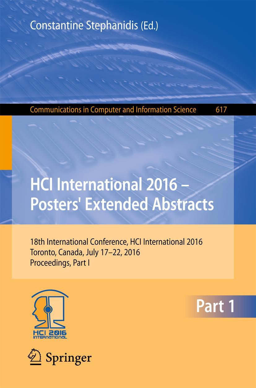 Vorderes Coverbild HCI International 2016 - Posters' Extended Abstracts