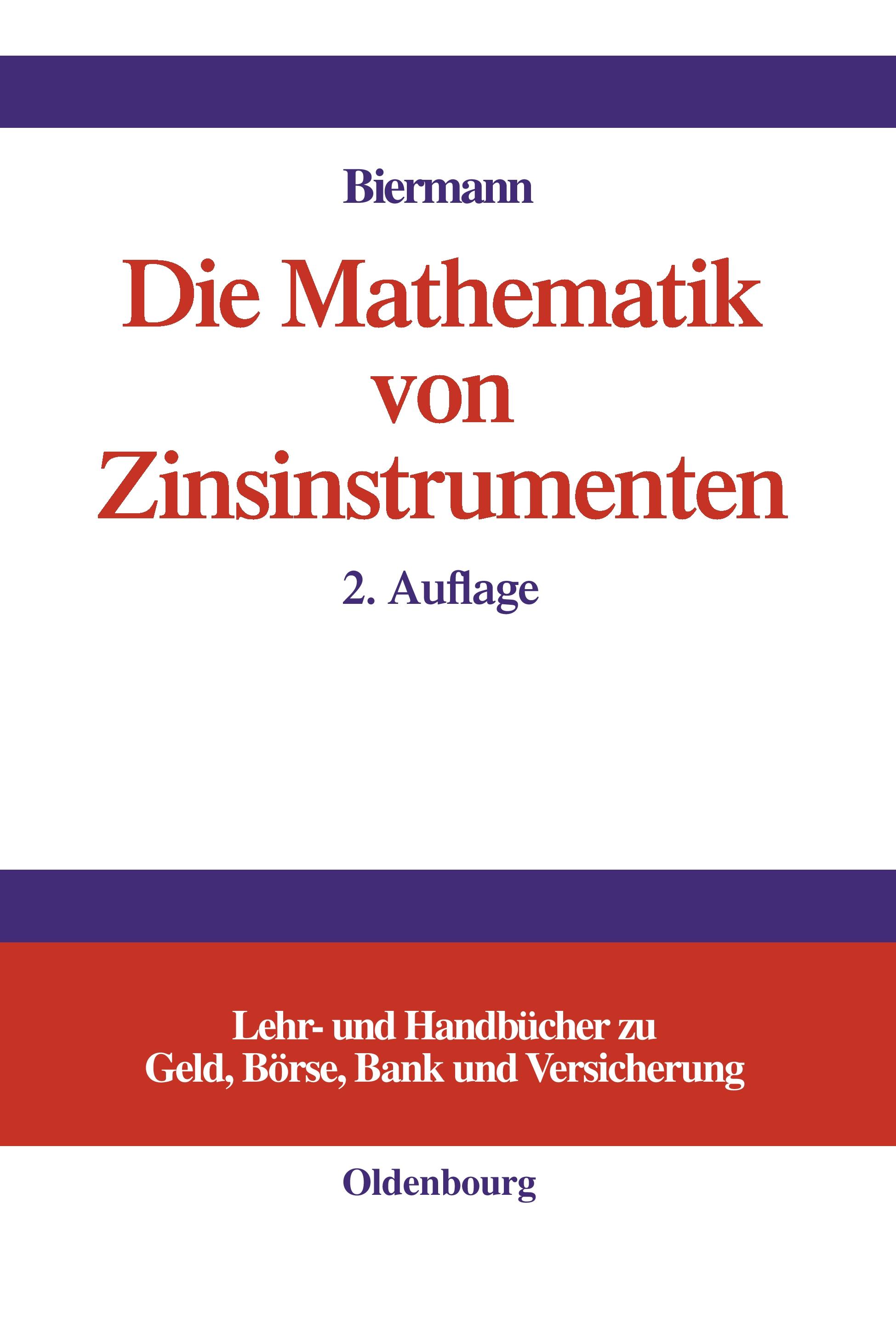 Vorderes Coverbild Die Mathematik von Zinsinstrumenten