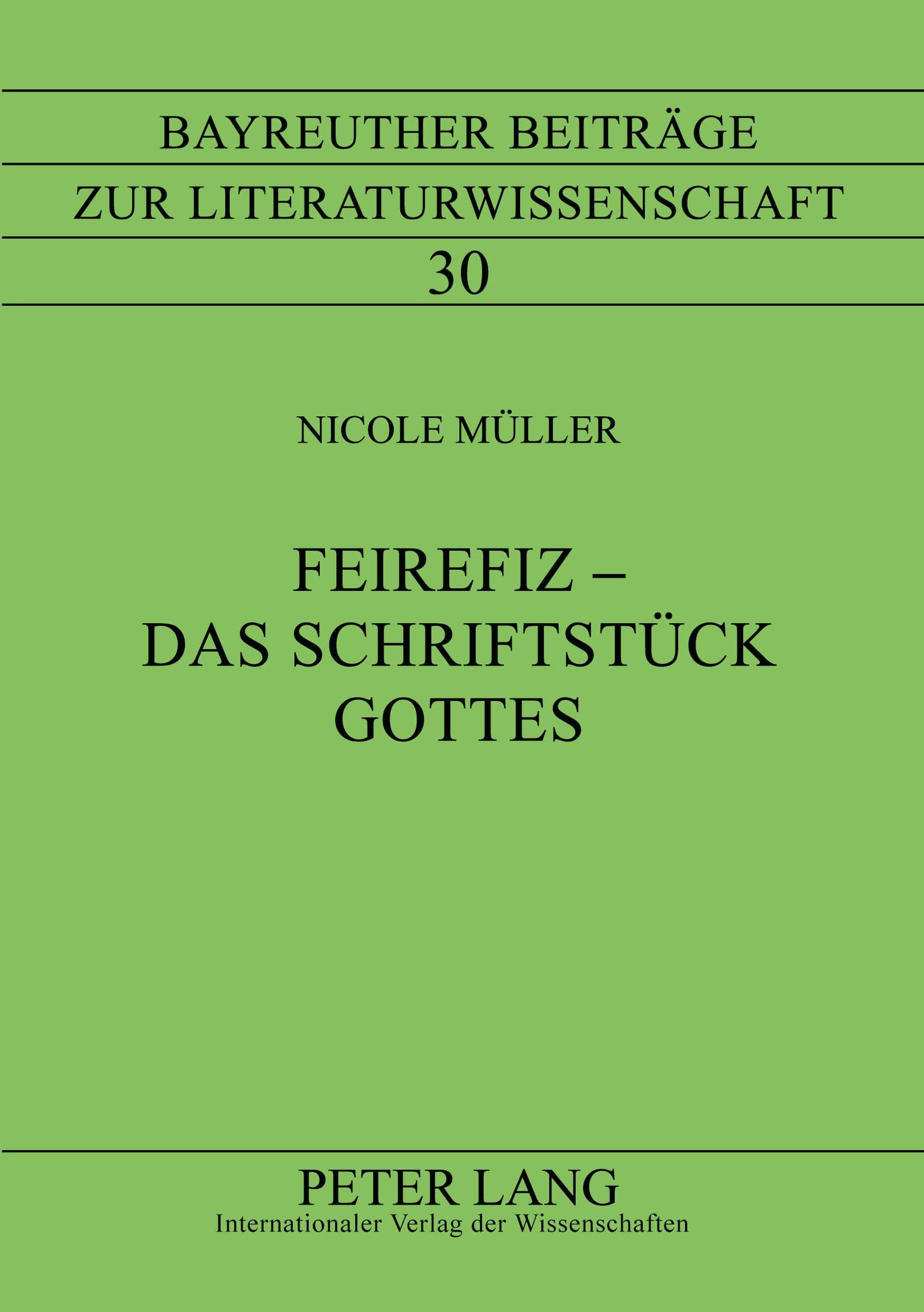 Vorderes Coverbild Feirefiz - Das Schriftstück Gottes