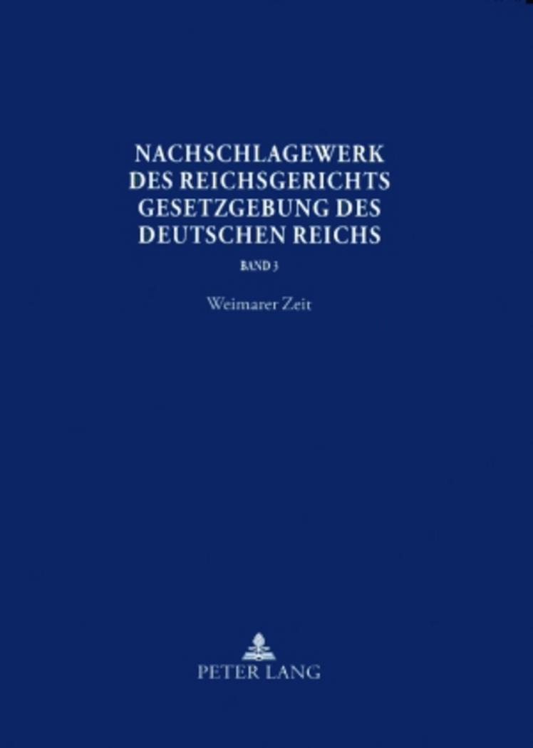 Vorderes Coverbild Nachschlagewerk des Reichsgerichts - Gesetzgebung des Deutschen Reichs