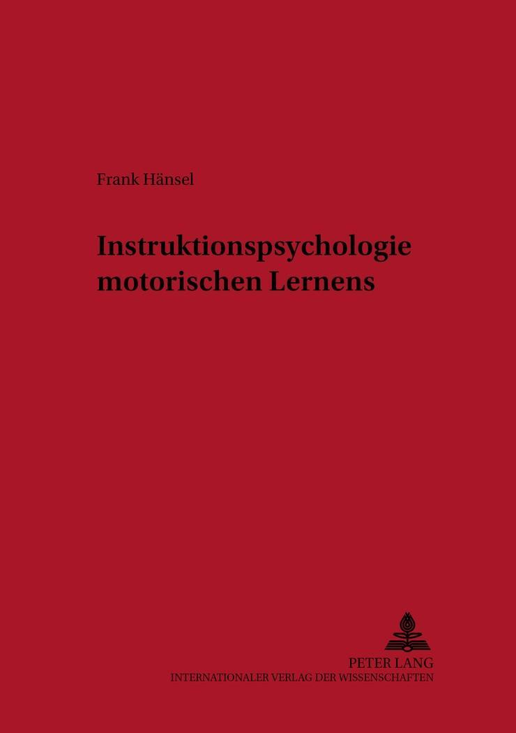 Vorderes Coverbild Instruktionspsychologie motorischen Lernens