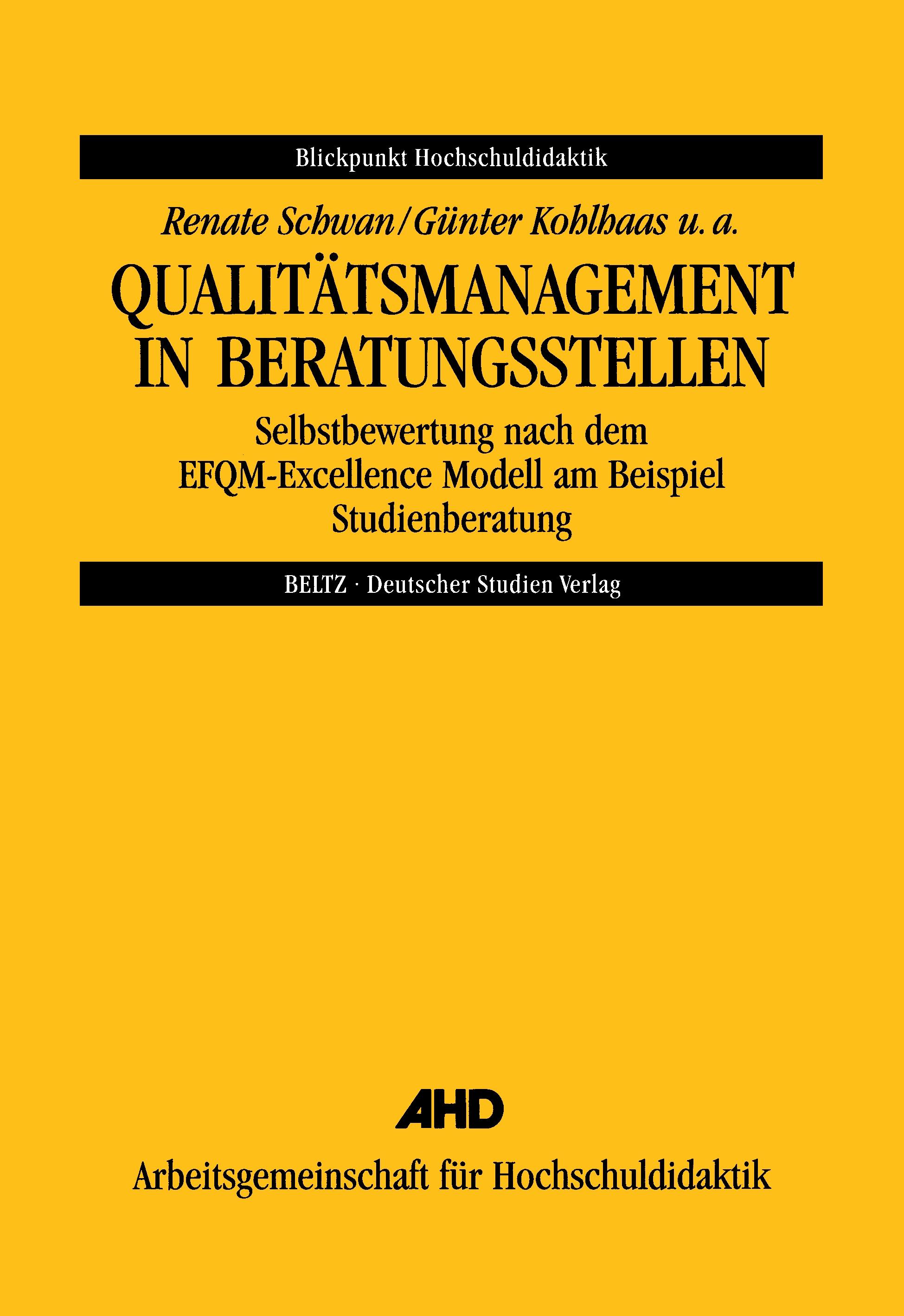 Vorderes Coverbild Qualitätsmanagement in Beratungsstellen