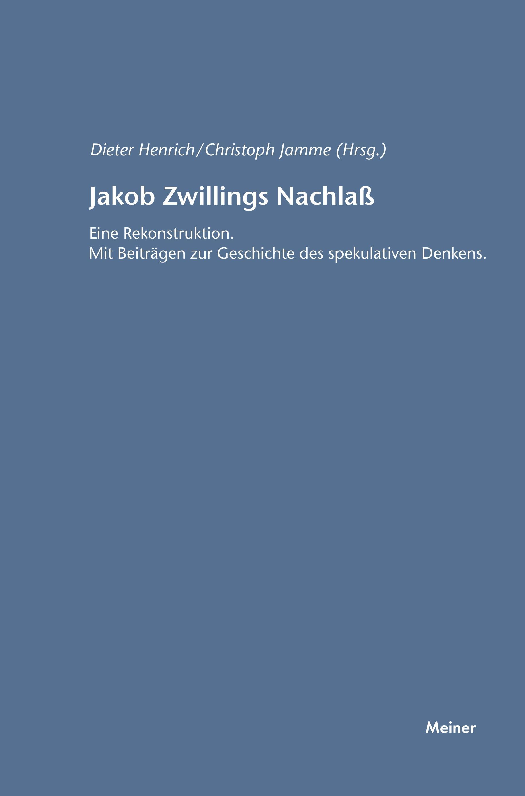 Vorderes Coverbild Jakob Zwillings Nachlass
