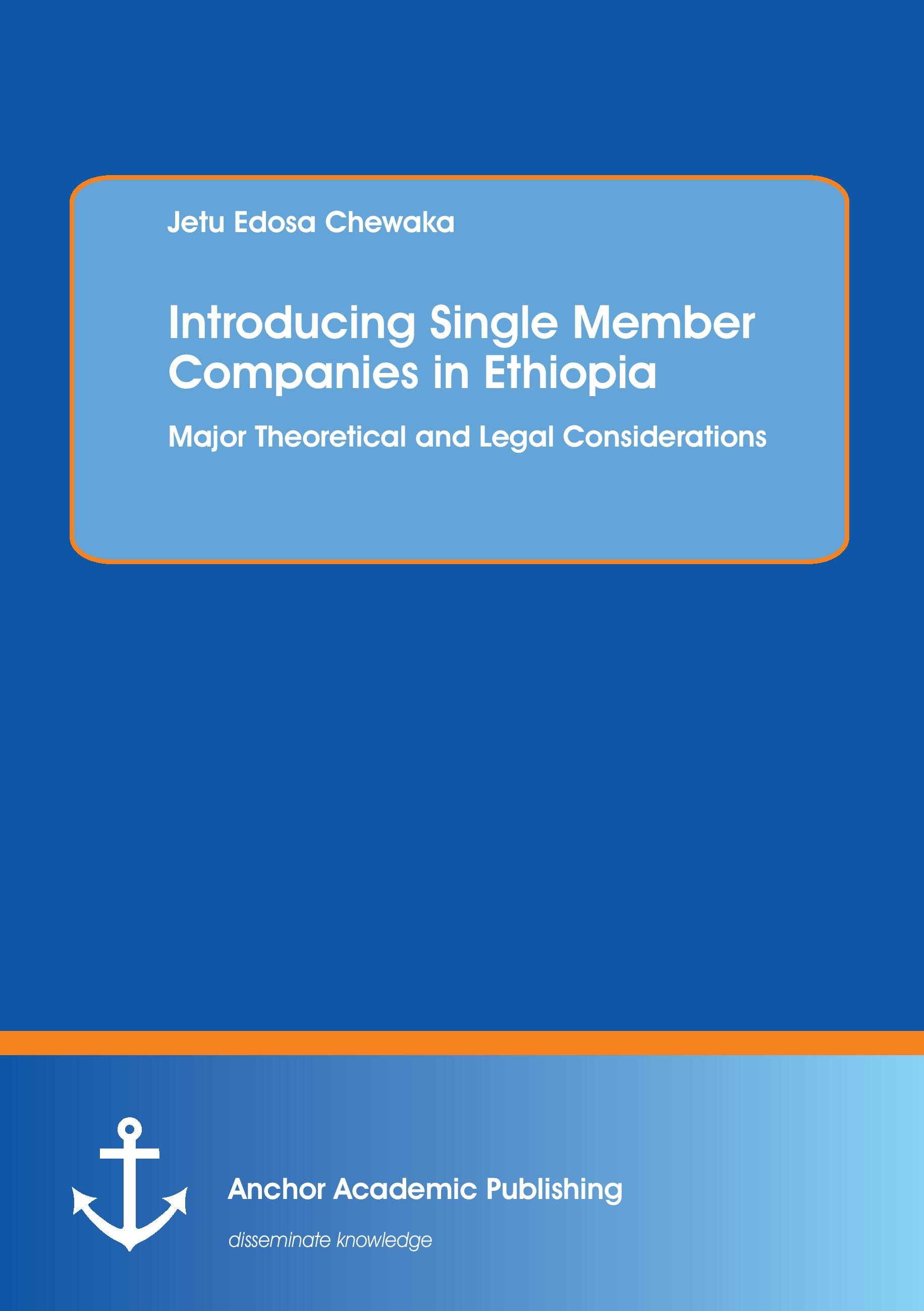Vorderes Coverbild Introducing Single Member Companies in Ethiopia