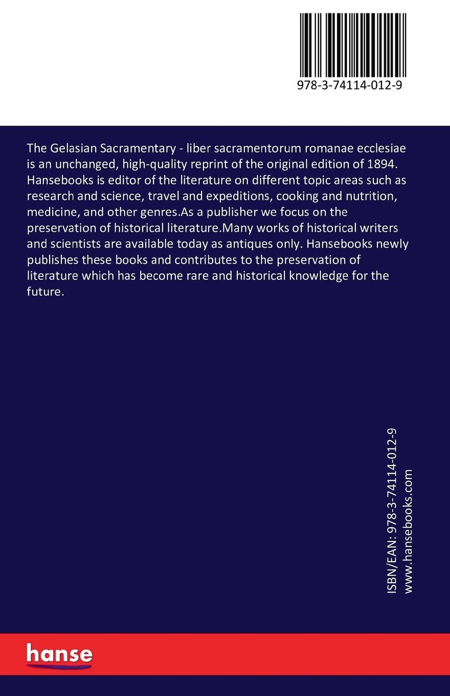 Rückseitencover The Gelasian Sacramentary