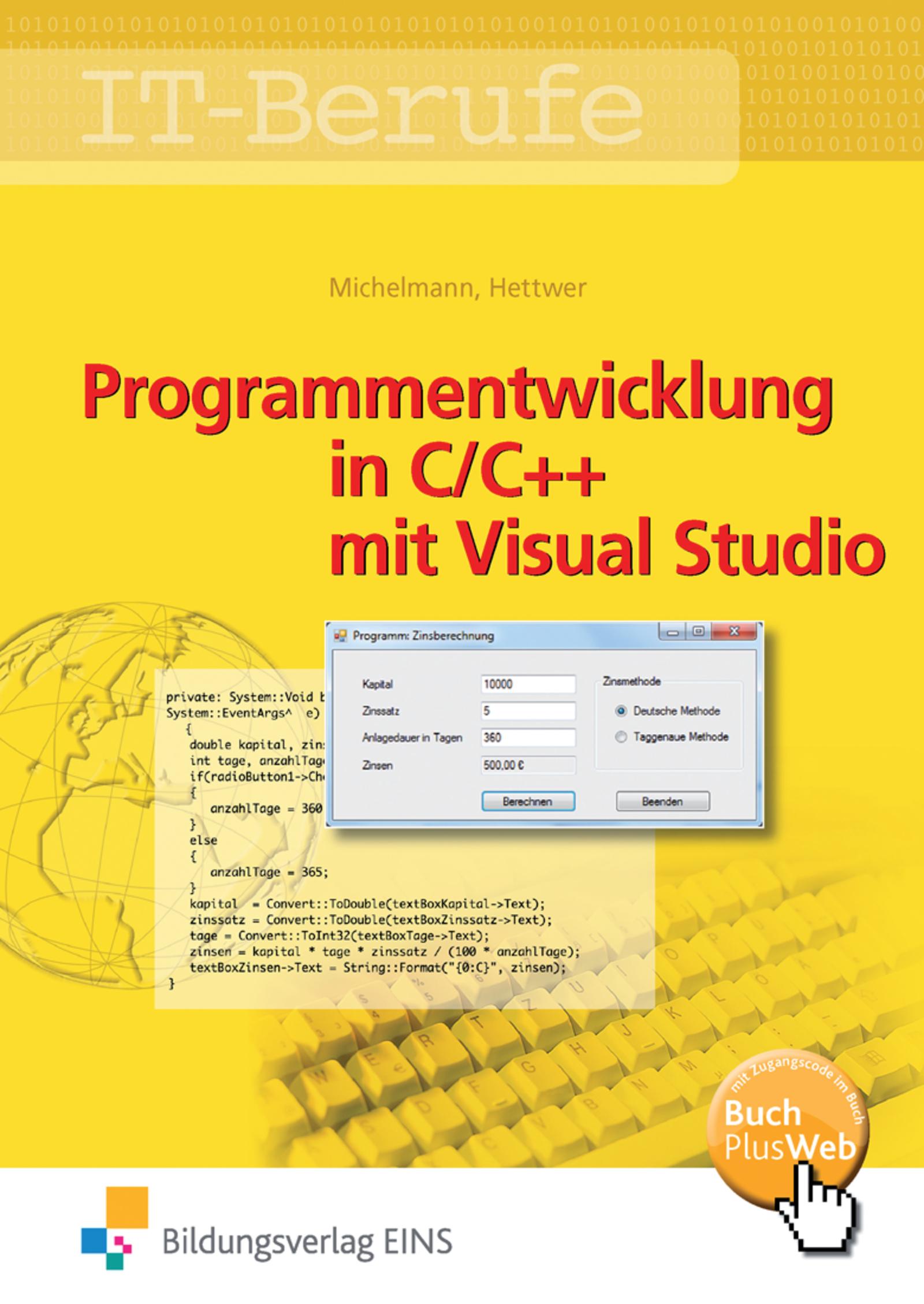Vorderes Coverbild IT-Berufe. Programmentwicklung in C/C++ mit Visual Studio. Schulbuch
