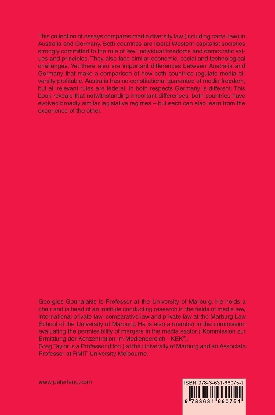 Rückseitencover Media Diversity Law
