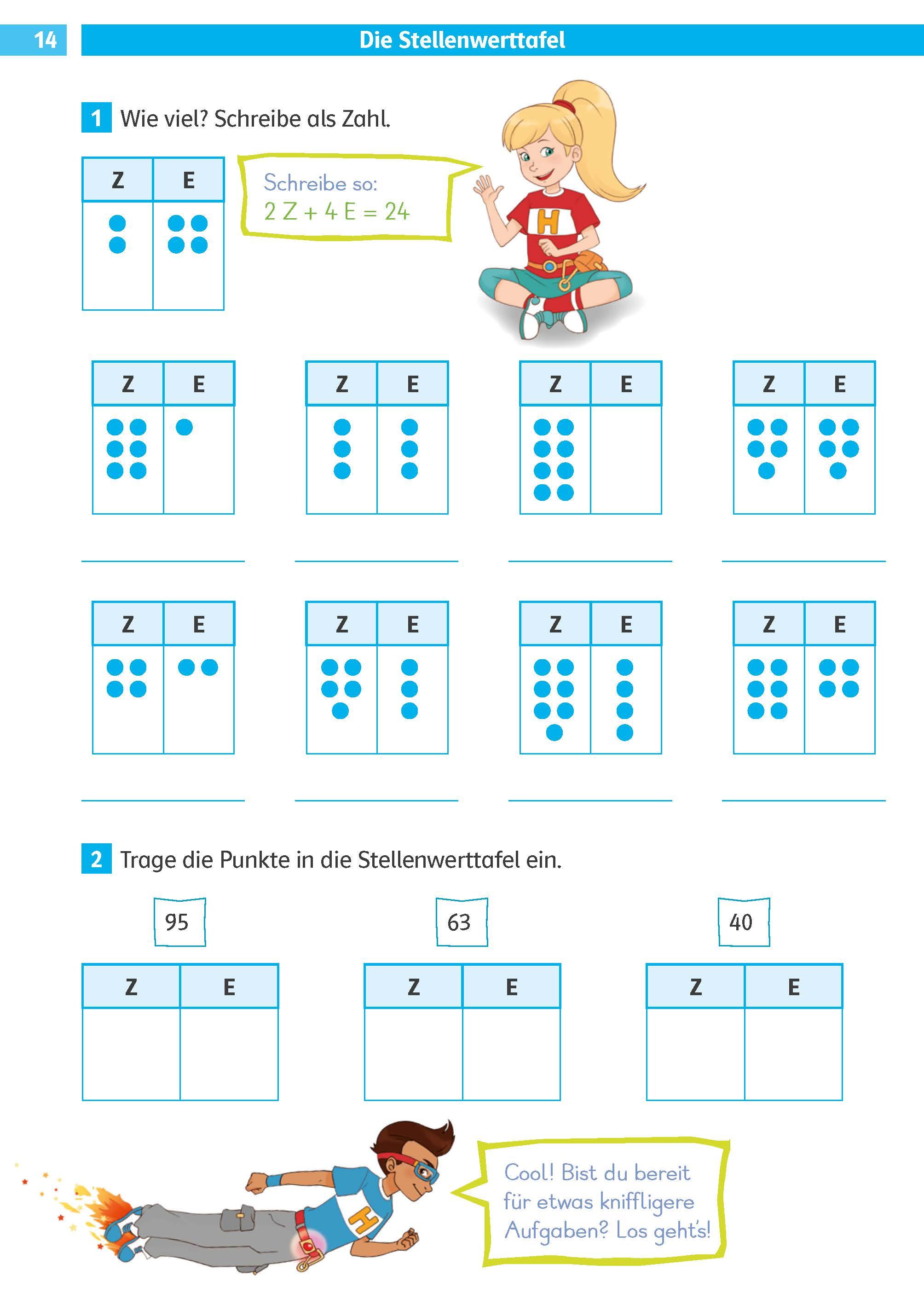 Beispielinhalt (Bild) Die Mathe-Helden. Rechnen bis 100. 2. Klasse
