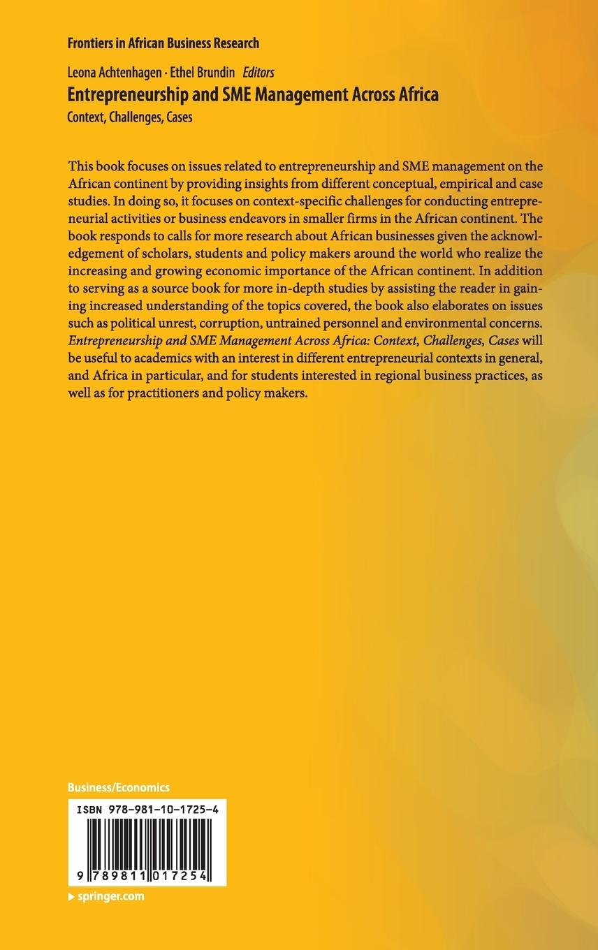 Rückseitencover Entrepreneurship and SME Management Across Africa