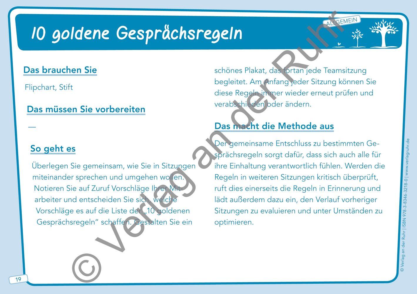 Beispielinhalt (Bild) Methoden-Karten für die Teambesprechung